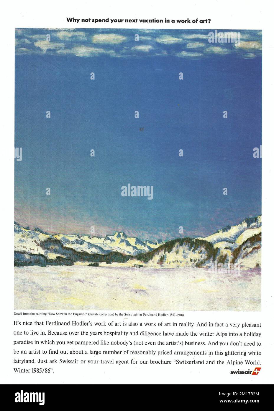 Swiss air vintage magazine advertisement Stock Photo