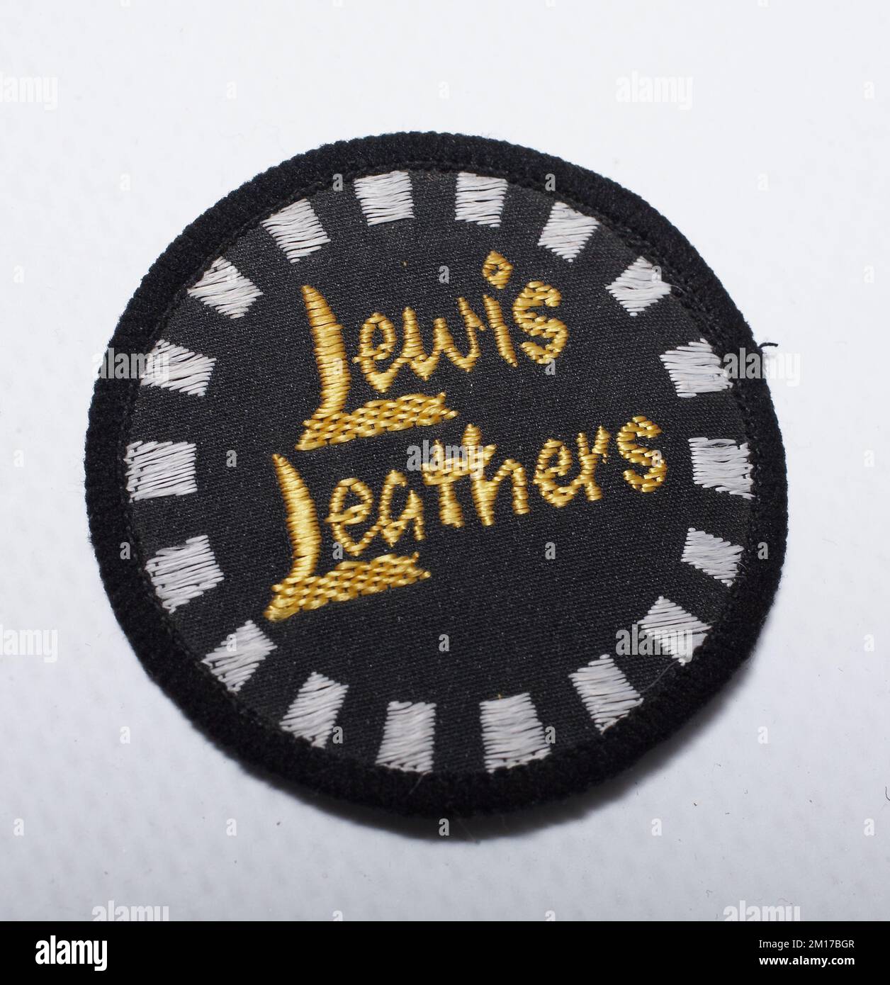 Lewis Leathers embroidered patch Stock Photo