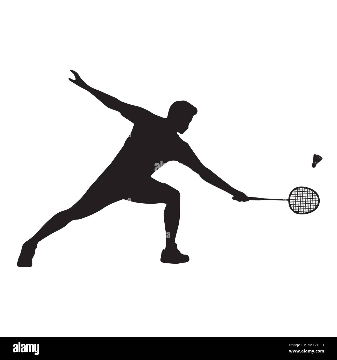 Vector Illustration of Badminton Player Stock Vector