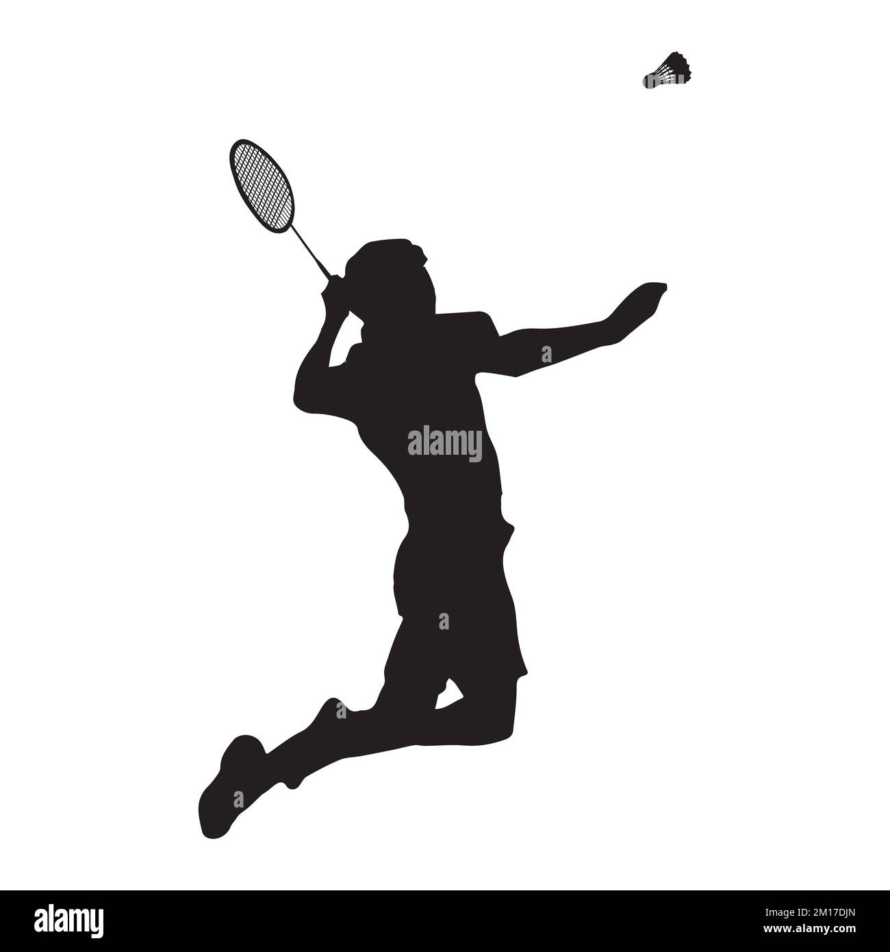 Vector Illustration of Badminton Player Stock Vector