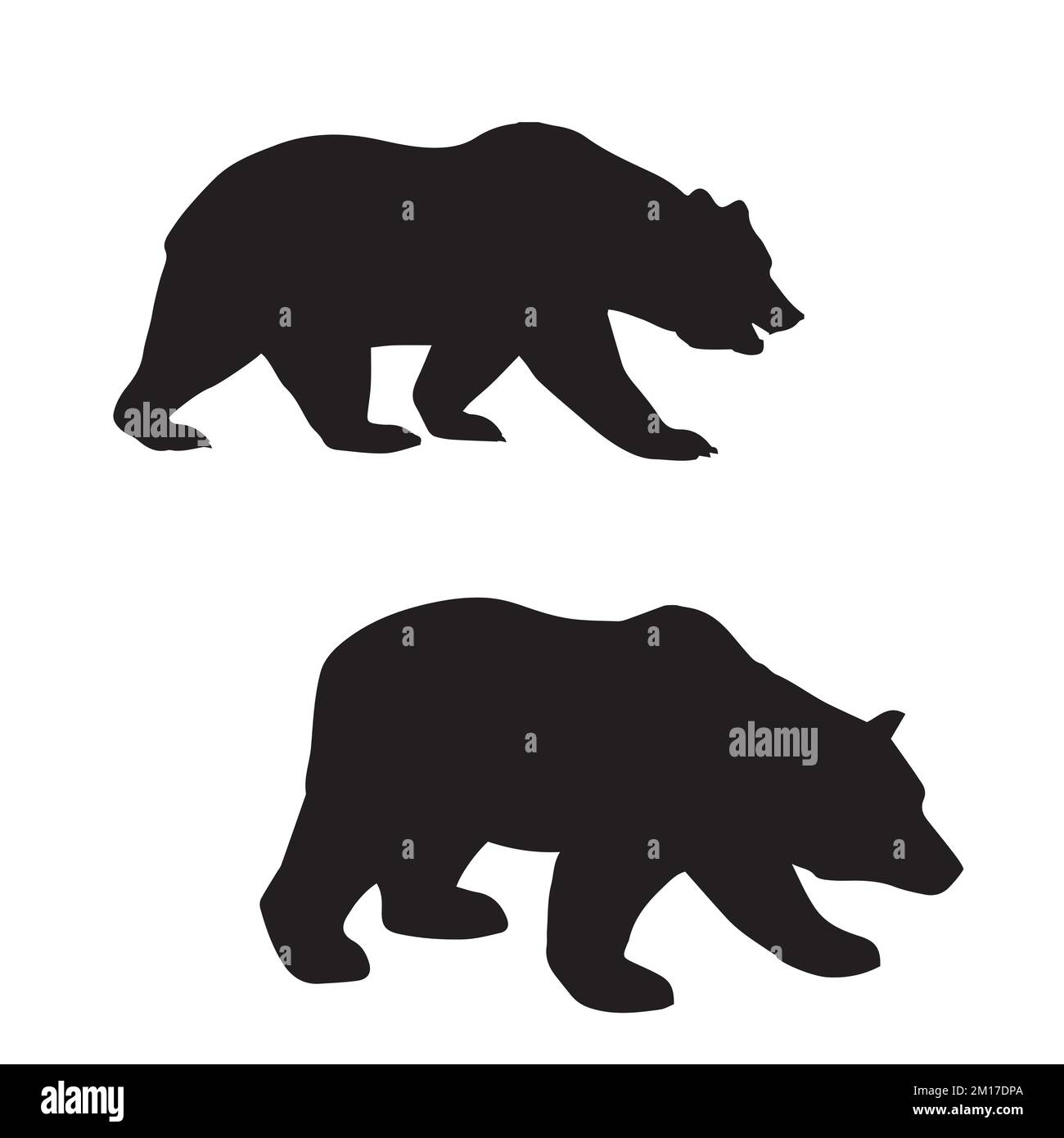Vector Illustration of Grizzly Bear Silhouette Stock Vector