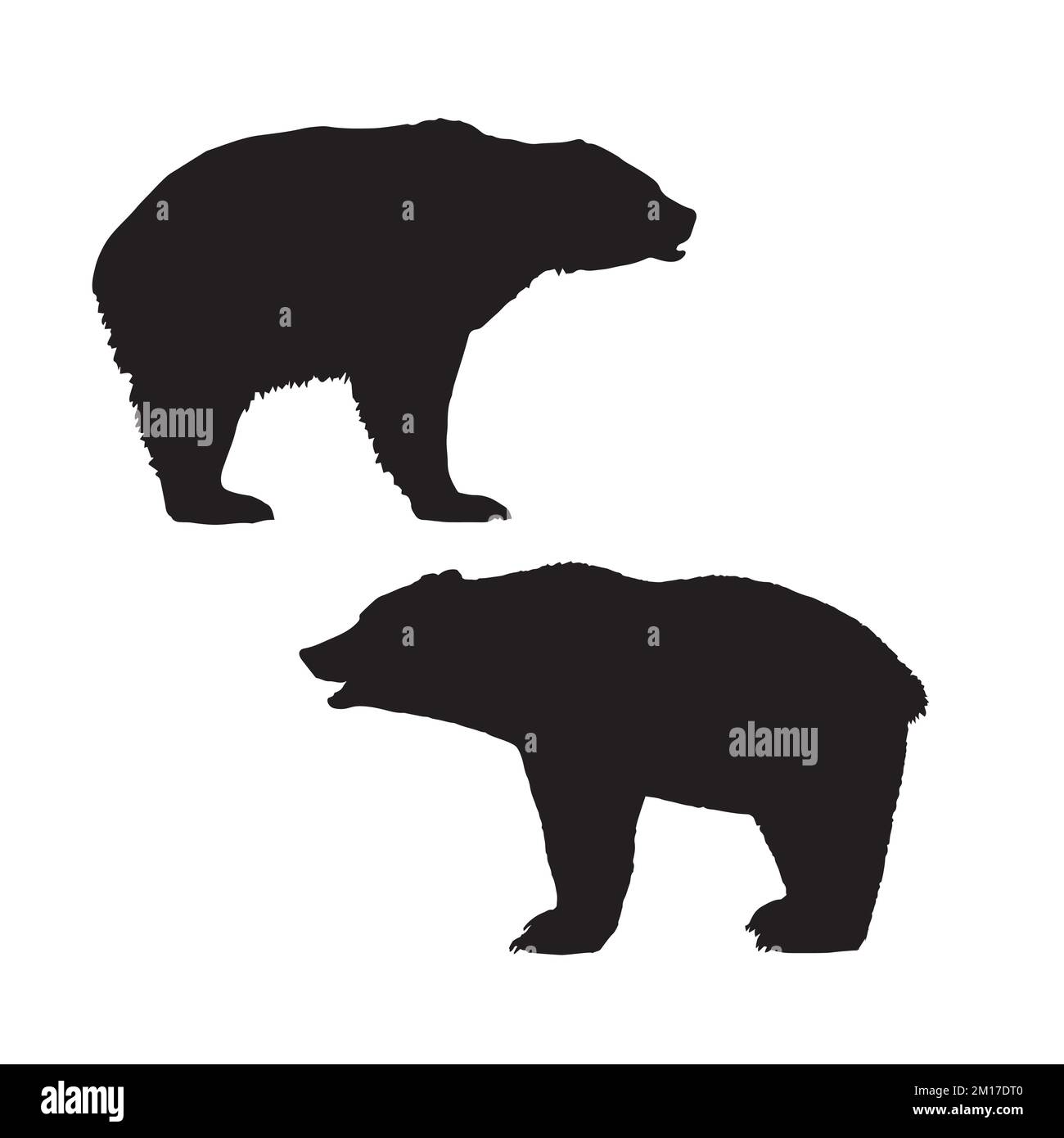 Vector Illustration of Grizzly Bear Silhouette Stock Vector