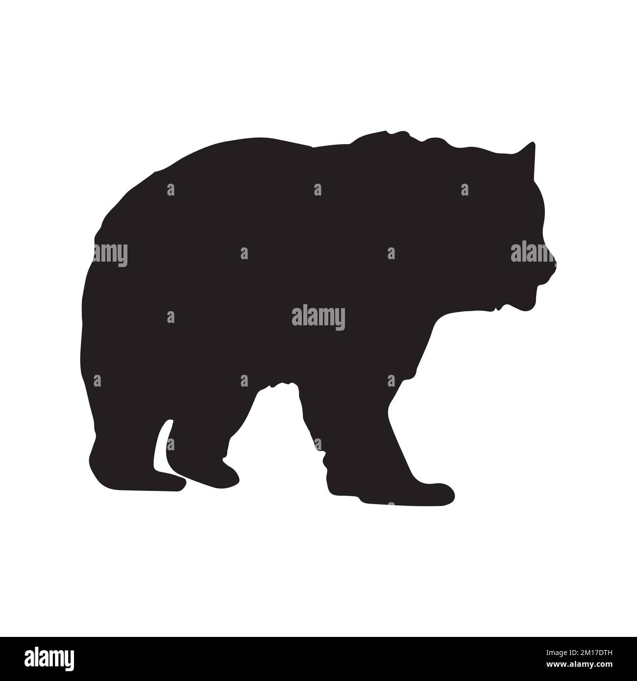 Vector Illustration of Grizzly Bear Silhouette Stock Vector