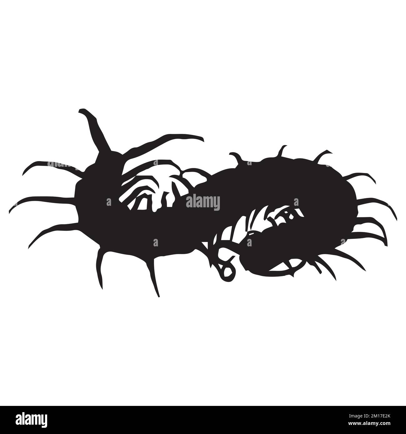 Centipede Silhouette Art Stock Vector