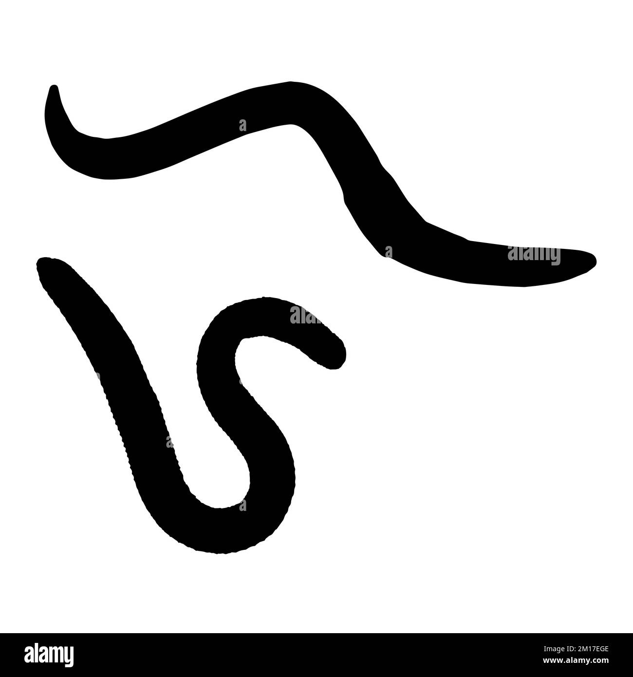 Vector Art of Earthworm Silhouette Stock Vector