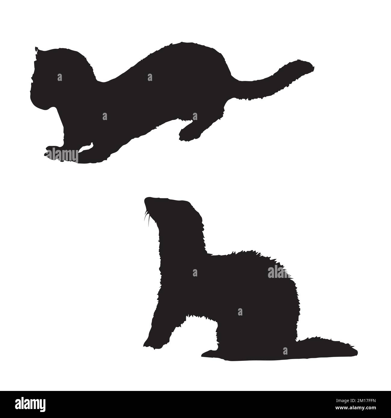 Ferret Art Silhouette Stock Vector