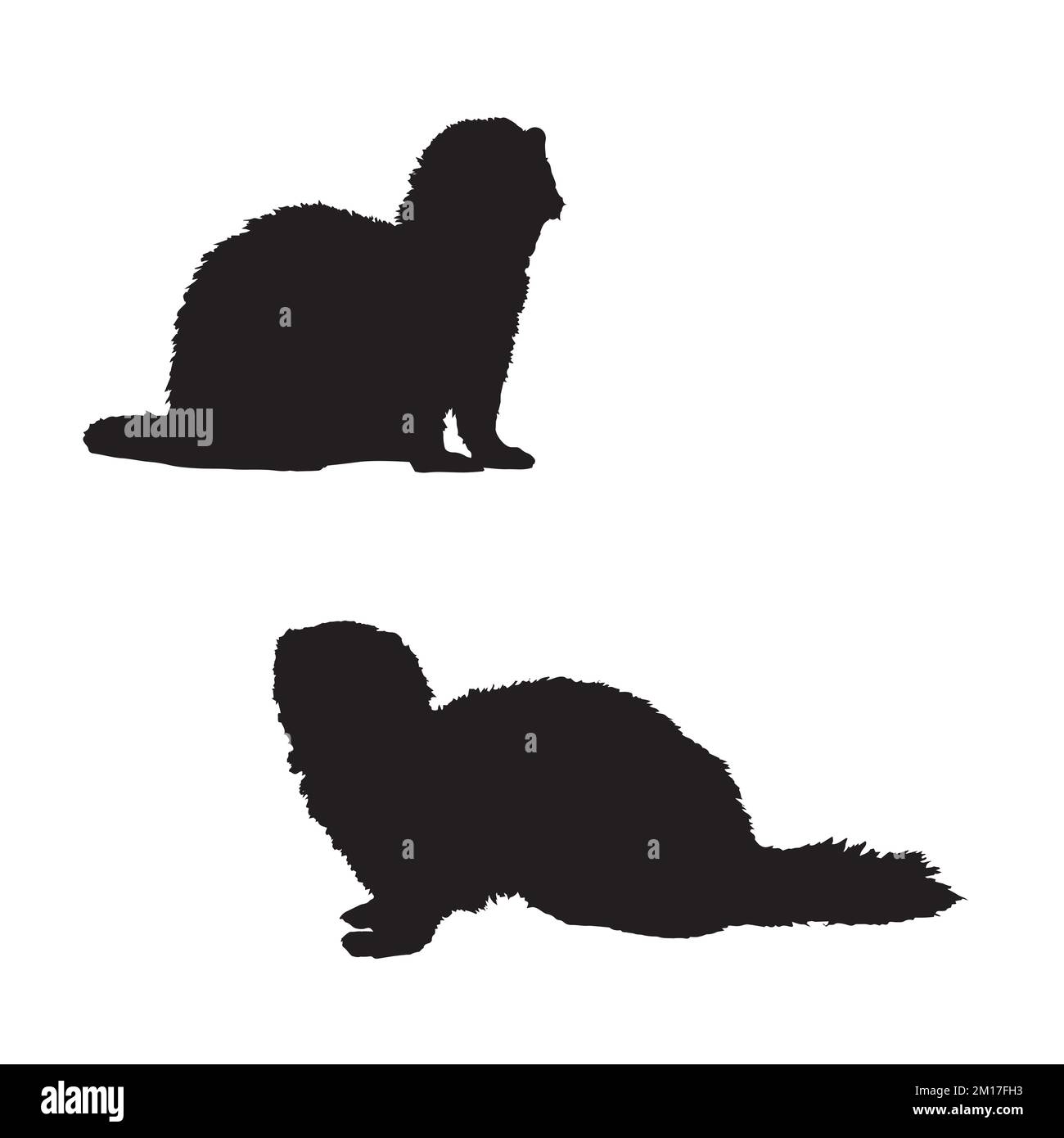 Ferret Art Silhouette Stock Vector