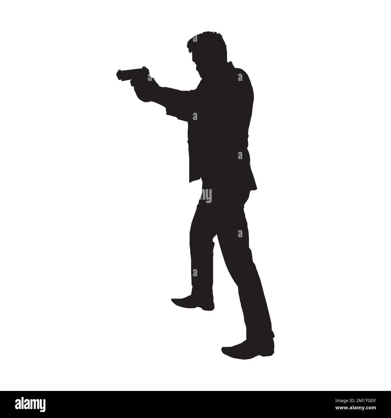 Gun Man Shooter Art Silhouette Stock Vector Image & Art - Alamy