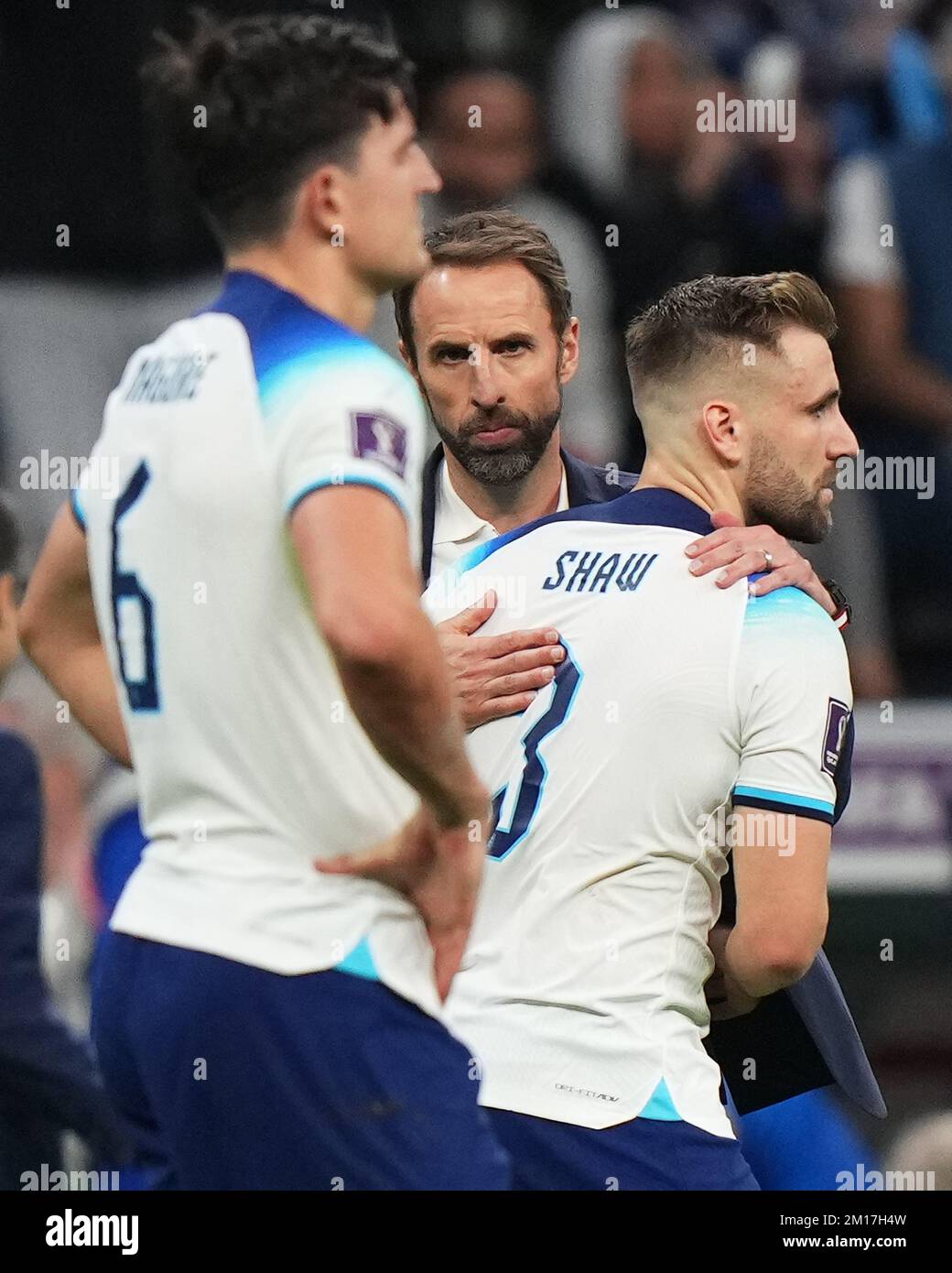 England head coach Gareth Southgate at full time with his players Harry ...