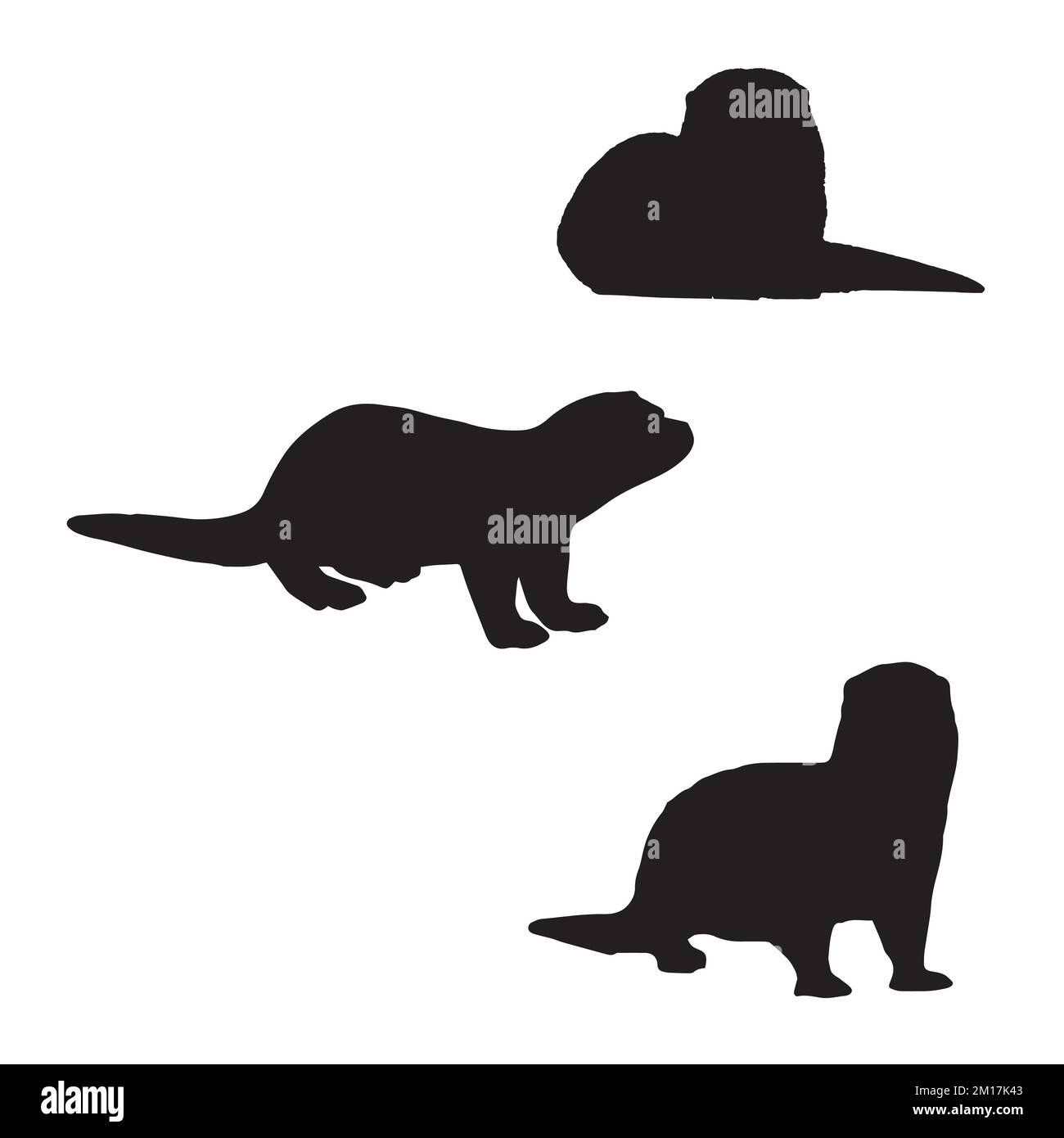 Vector Illustration of Sea Otter Silhouette Stock Vector Image & Art