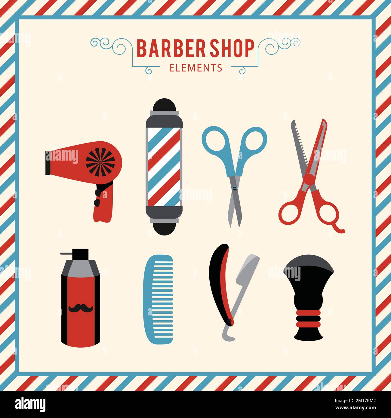 Vintage barber shop tools silhouette Stock Vector Images - Alamy