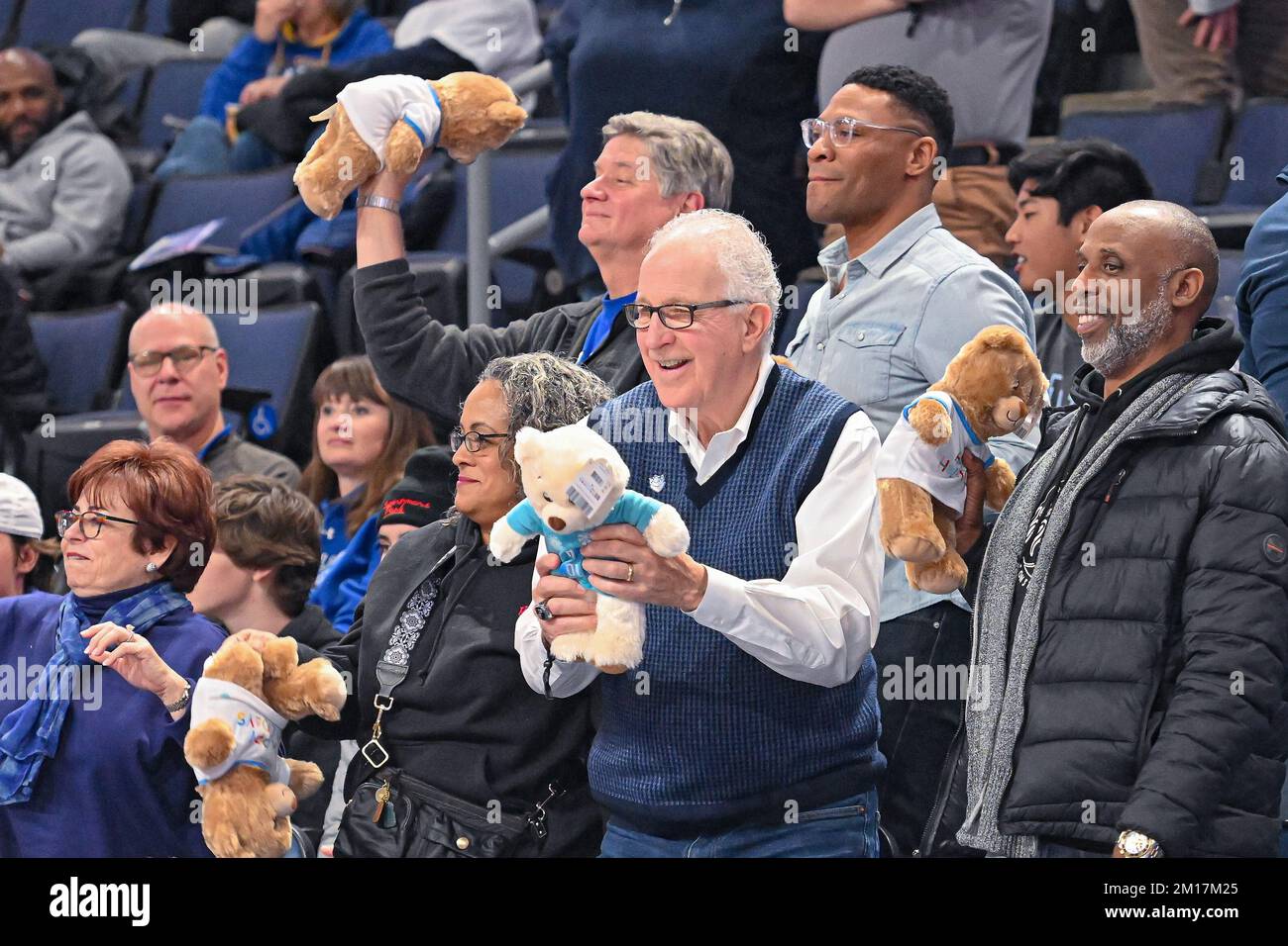 DECEMBER 10, 2022 Fans throw Teddy Bears in honor of the annual Teddy