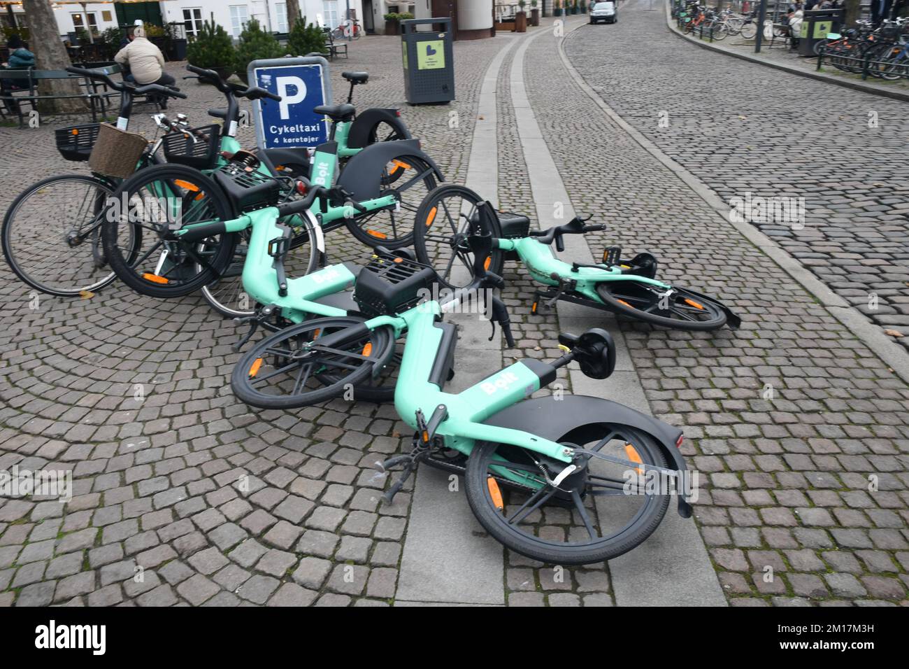 Copenhagen/Denmark/10 December 2022/Bolt electric bikes parked in