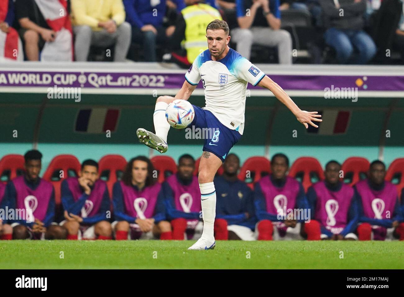 Al Khor, Qatar. 10th Dec, 2022. AL KHOR, QATAR - DECEMBER 10: Jordan Henderson of England in action during the FIFA World Cup Qatar 2022 quarter final match between England and France at Al Bayt Stadium, on December 10, 2022 in Al Khor, Qatar.(Photo by Florencia Tan Jun/Pximages) Credit: Px Images/Alamy Live News Stock Photo