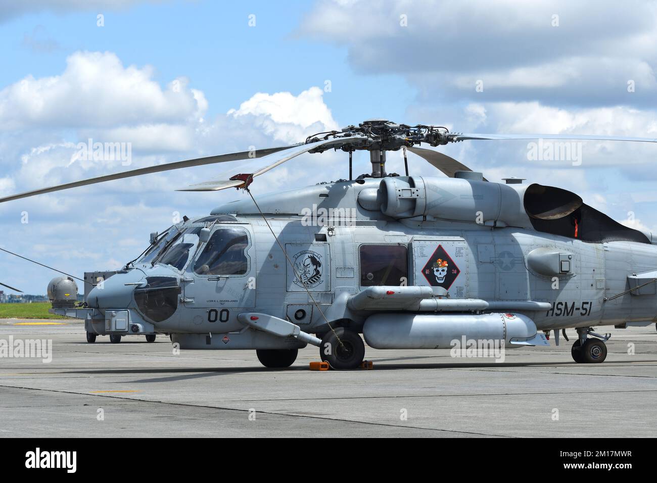 Tokyo, Japan - May 22, 2022: United States Navy Sikorsky MH-60R Seahawk utility maritime helicopter from HSM-51 Warlords. Stock Photo