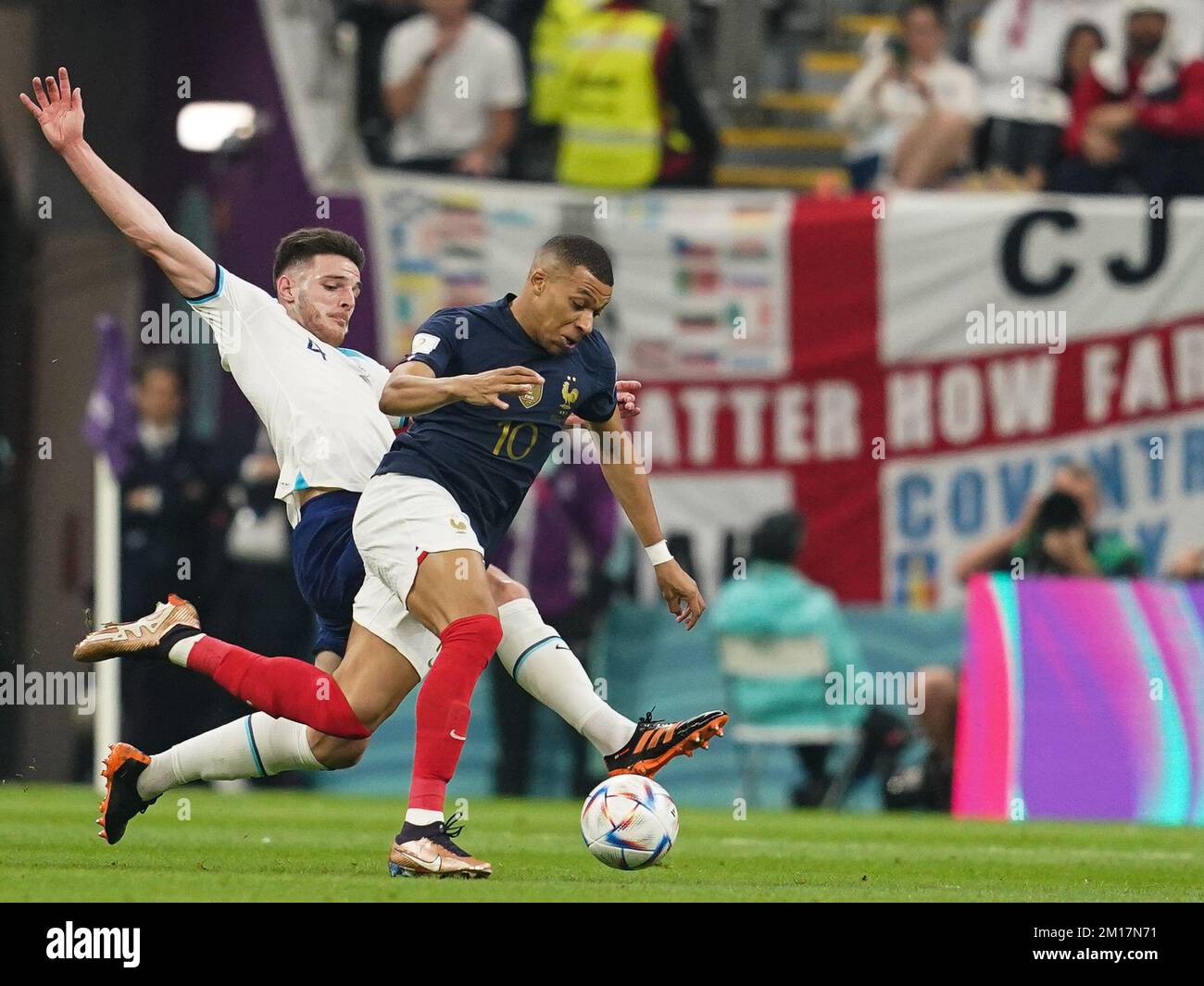 AL KHOR, QATAR - DECEMBER 10: Kylian Mbappe of France battles for the ...