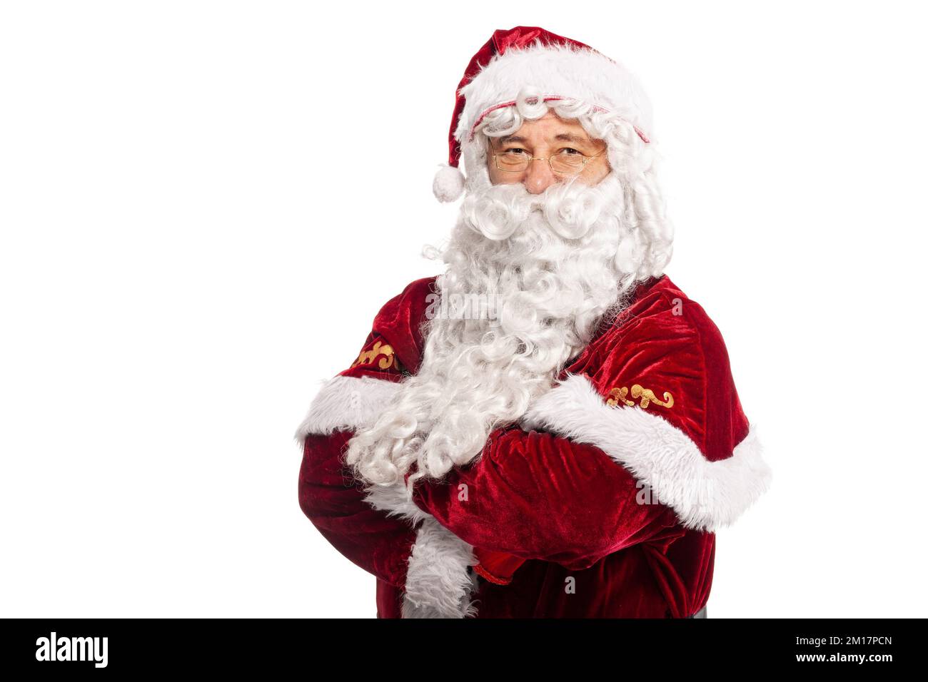 santa claus studio portrait on white background Stock Photo - Alamy
