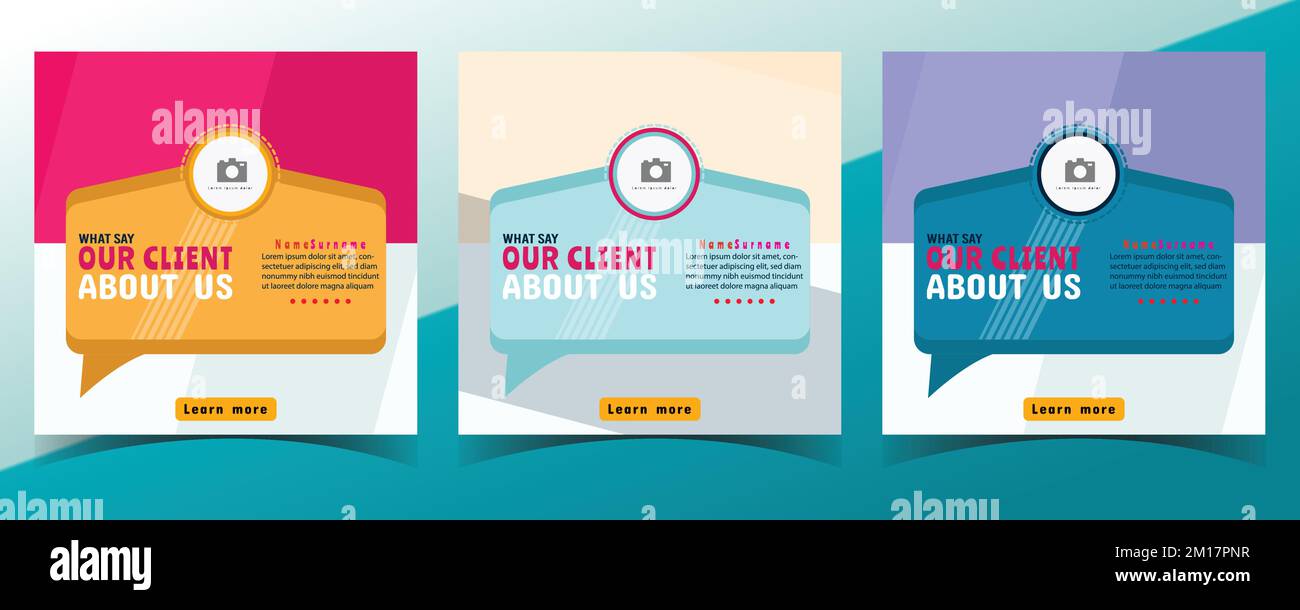 Modern and creative client testimonial social media post design