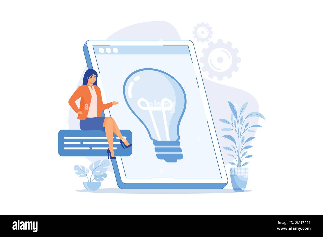 Creative business solution presentation. Profitable startup, idea