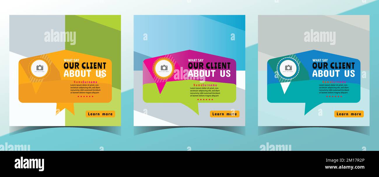 Modern and creative client testimonial social media post design ...