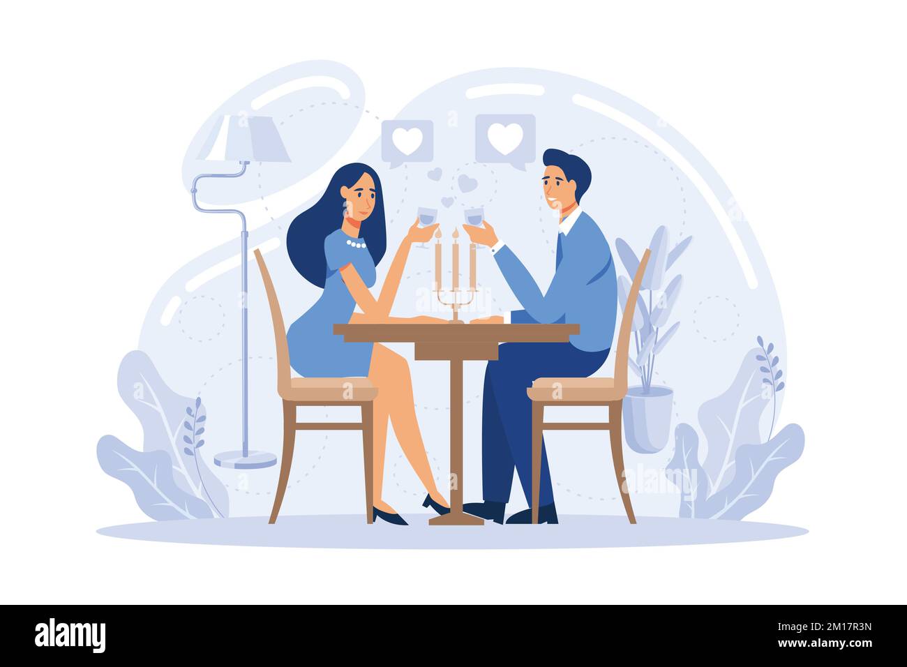 Romantic dinner continuous line drawing Couple silhouette one hand drawn  sketch Vector minimalism design Stock Vector  Adobe Stock