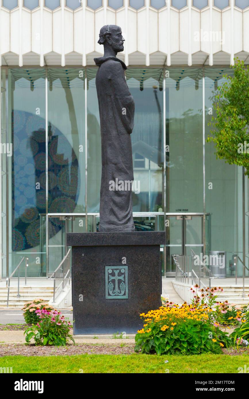 The statue of Gomidas Vartabed commemorating the Armenian Genocide of 1915. The statue is located on Jefferson Avenue in Detroit, Michigan, USA. Stock Photo