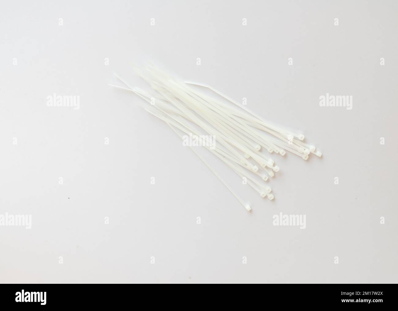 Plastic cable ties isolated on a white background Stock Photo