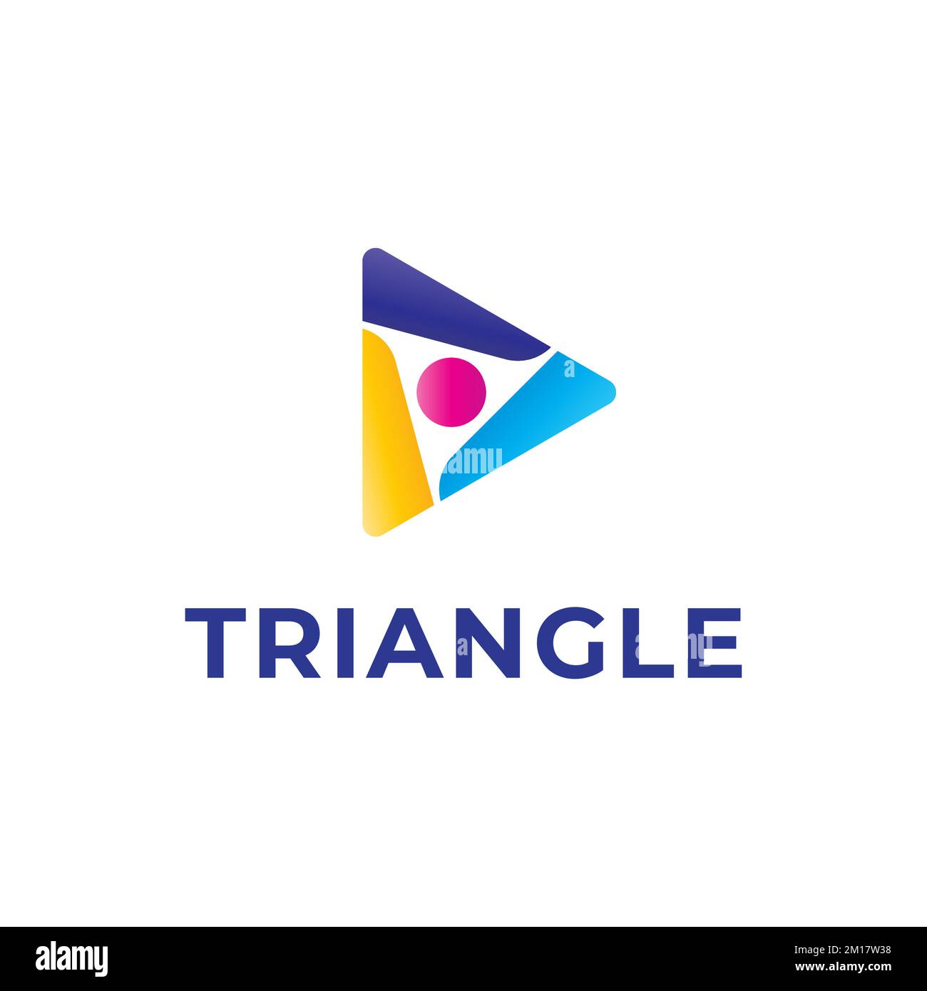 Colorfull Triangle Eye Illustration. Three Angle Logo in Play Button Concept Stock Vector Image