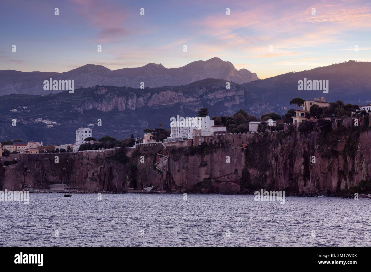 Homes and Hotels in a touristic town on the seafront. Sorrento, Compania, Italy Stock Photo