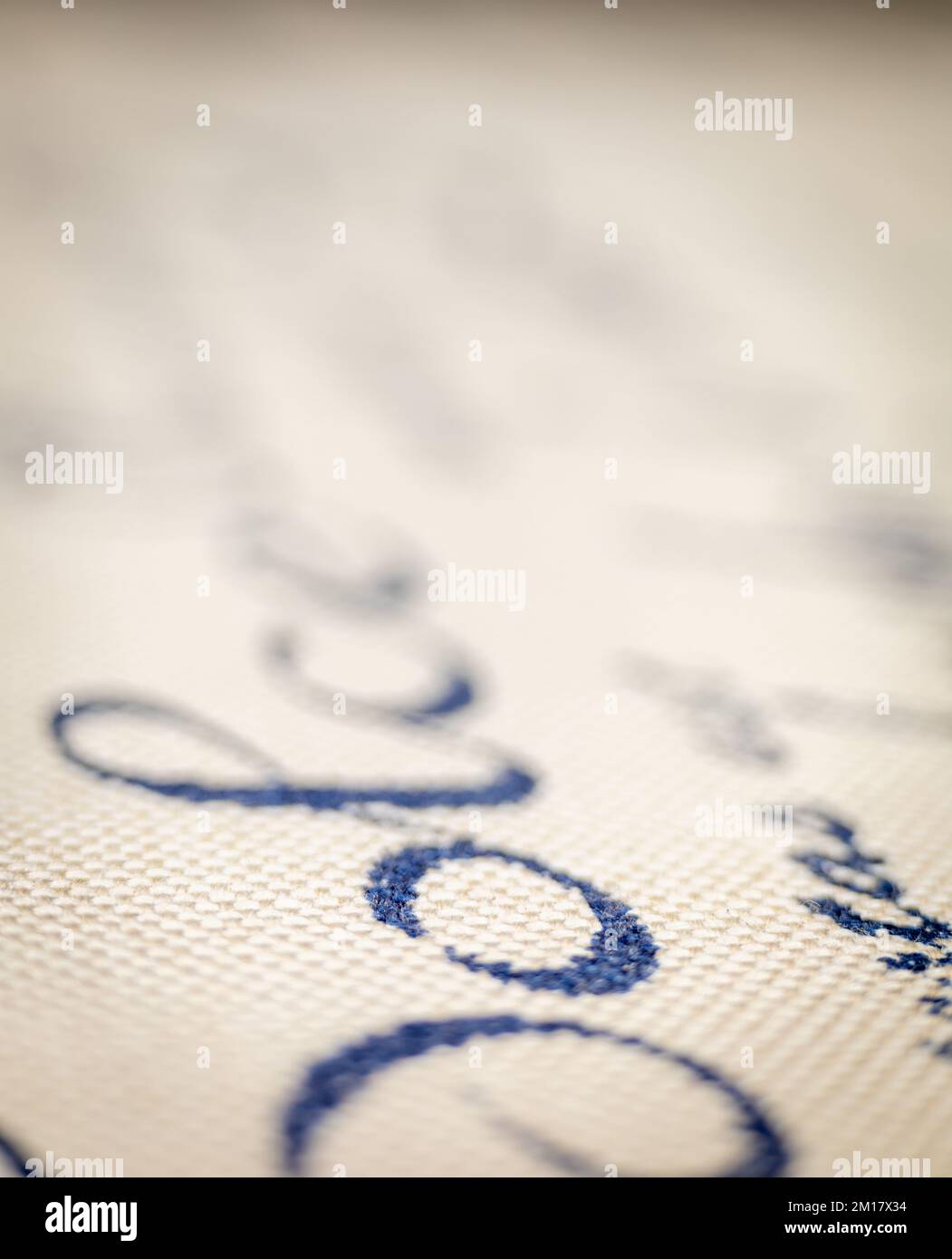 French words written on linen cloth Stock Photo - Alamy
