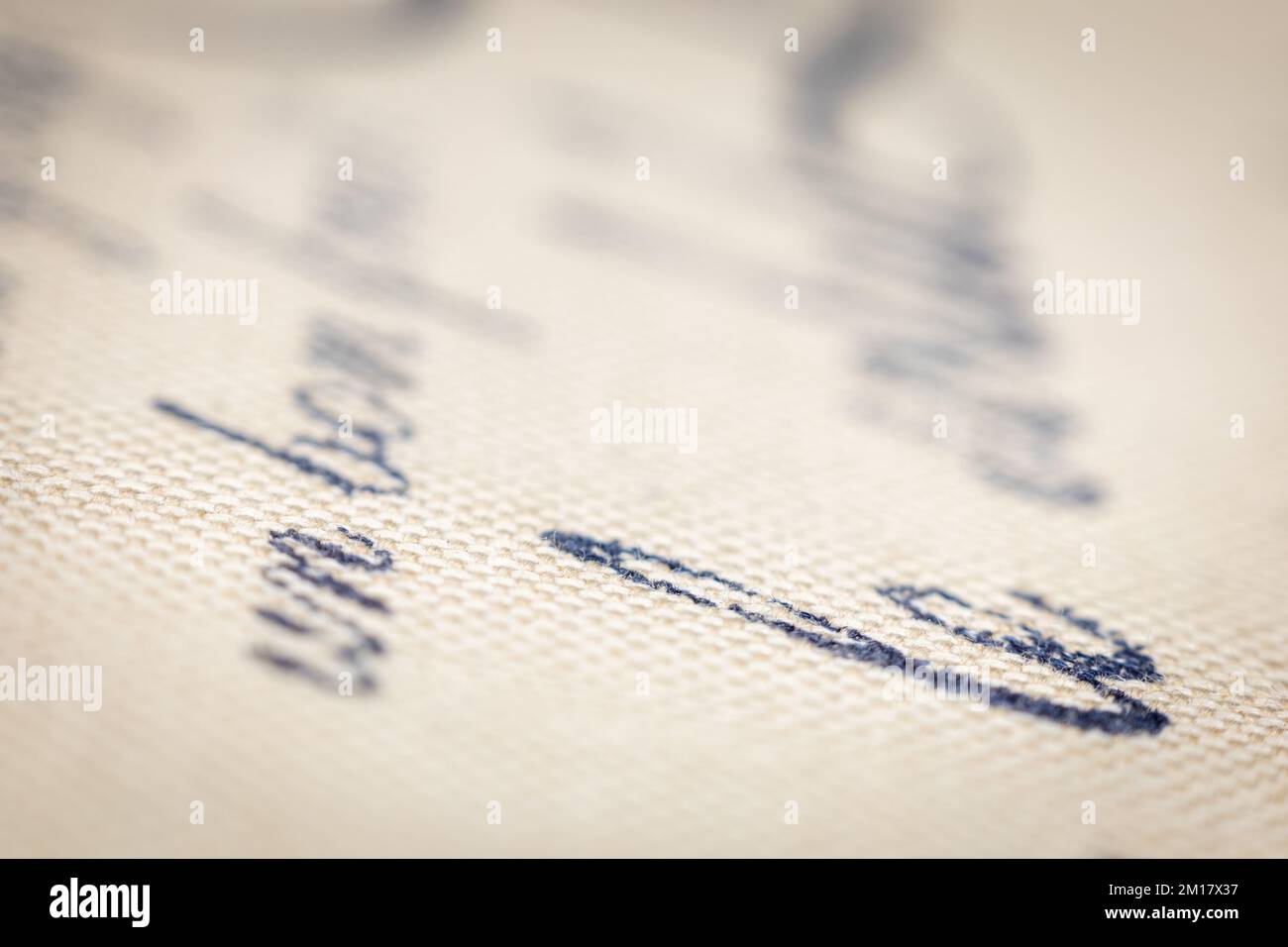 French words written on linen Stock Photo - Alamy