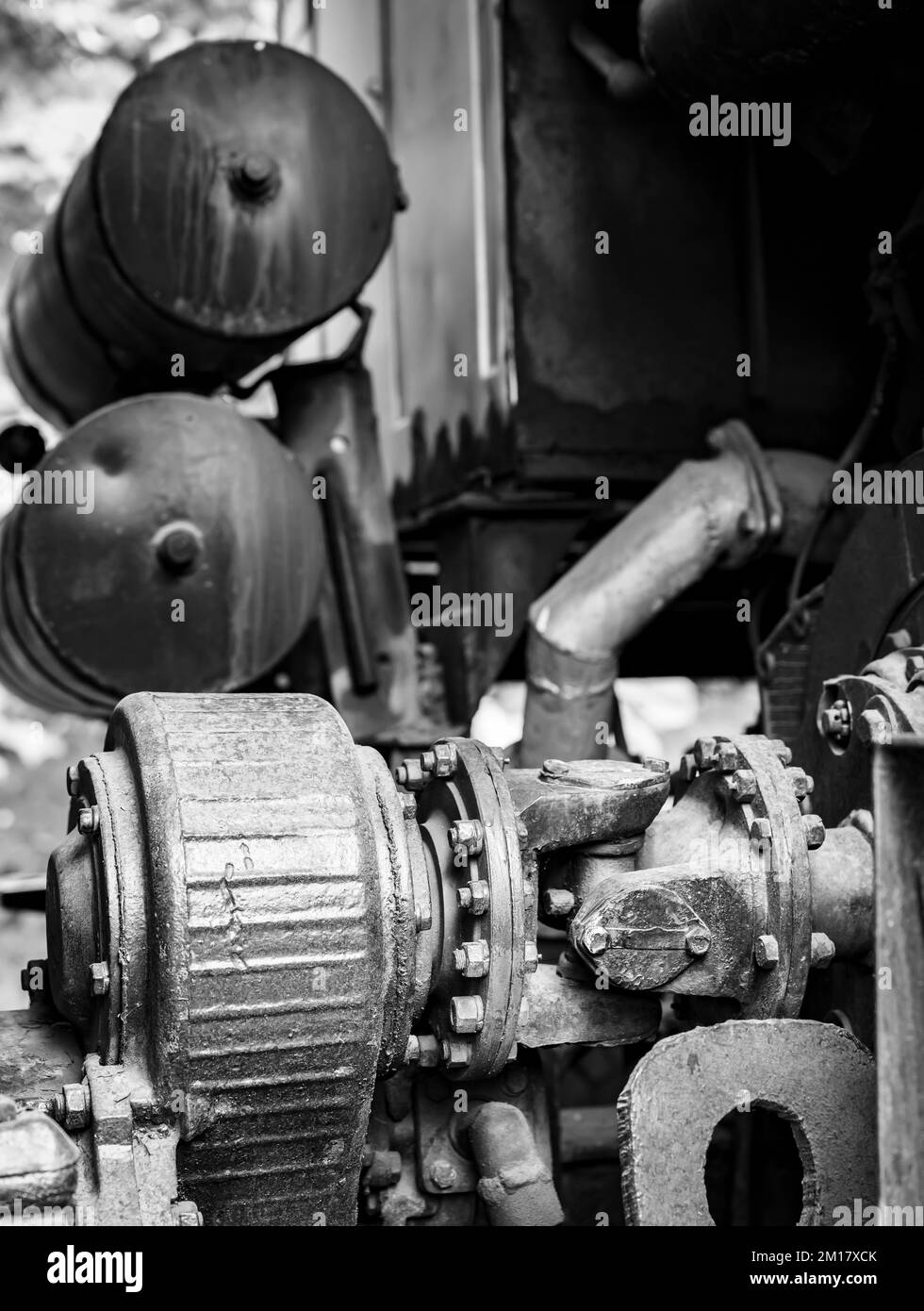 Close up view of a cardan shaft of a dump truck with a load capacity of 30  tons, tht was used in the 1980s Stock Photo - Alamy