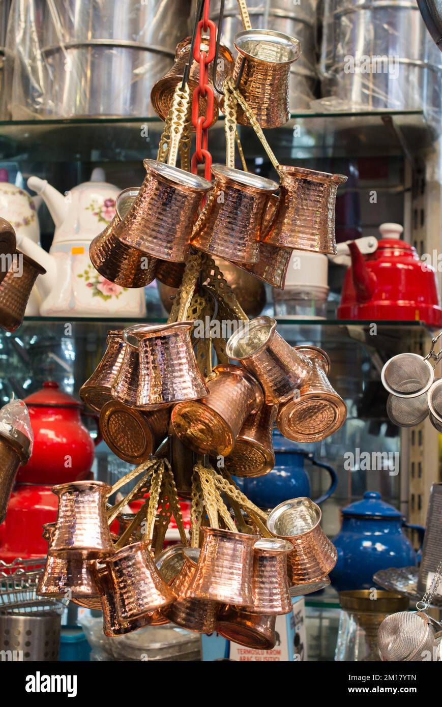 Turkish coffee pots made in a traditional style Stock Photo Alamy