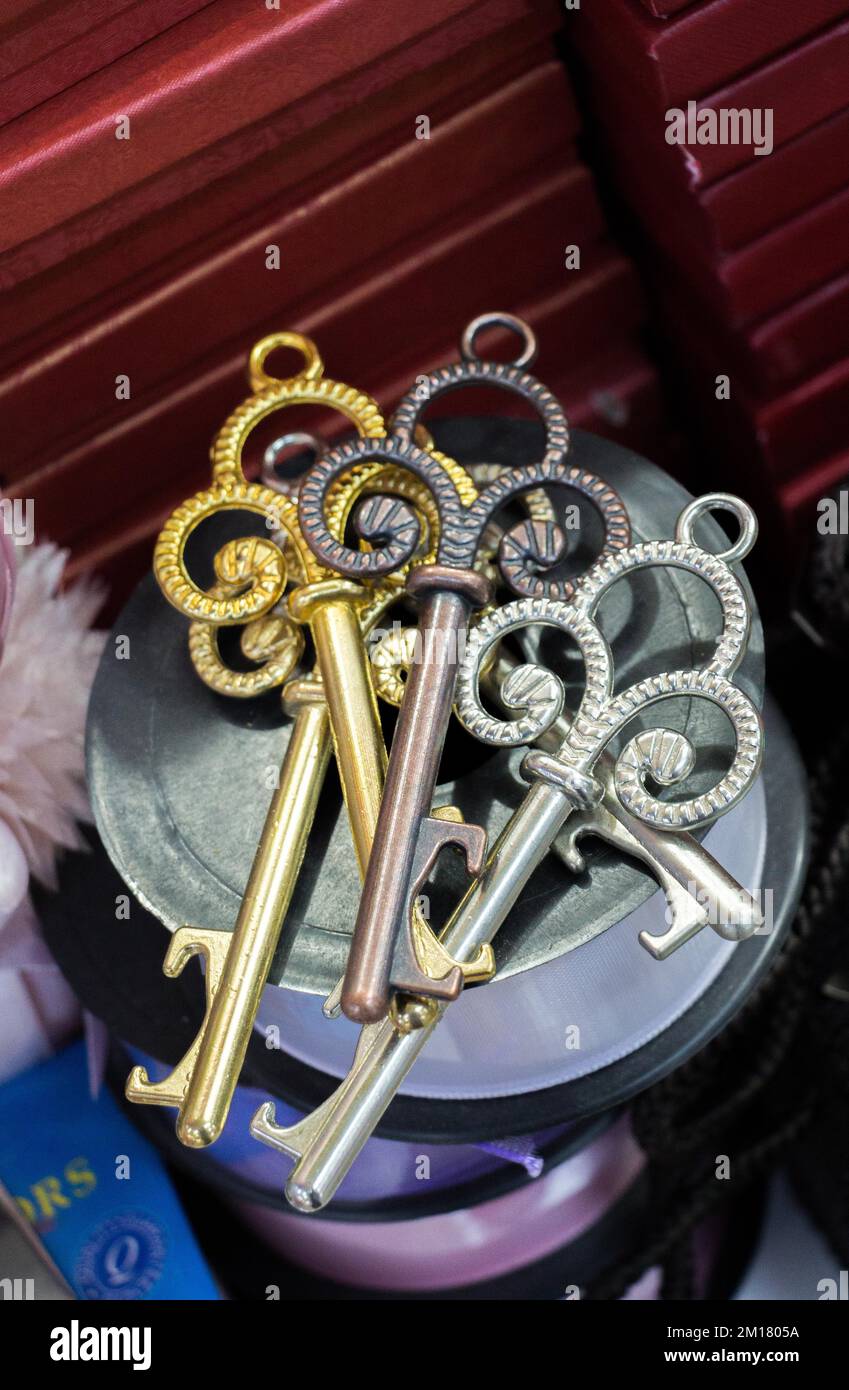 Retro styled color decorativel key made of metal Stock Photo Alamy