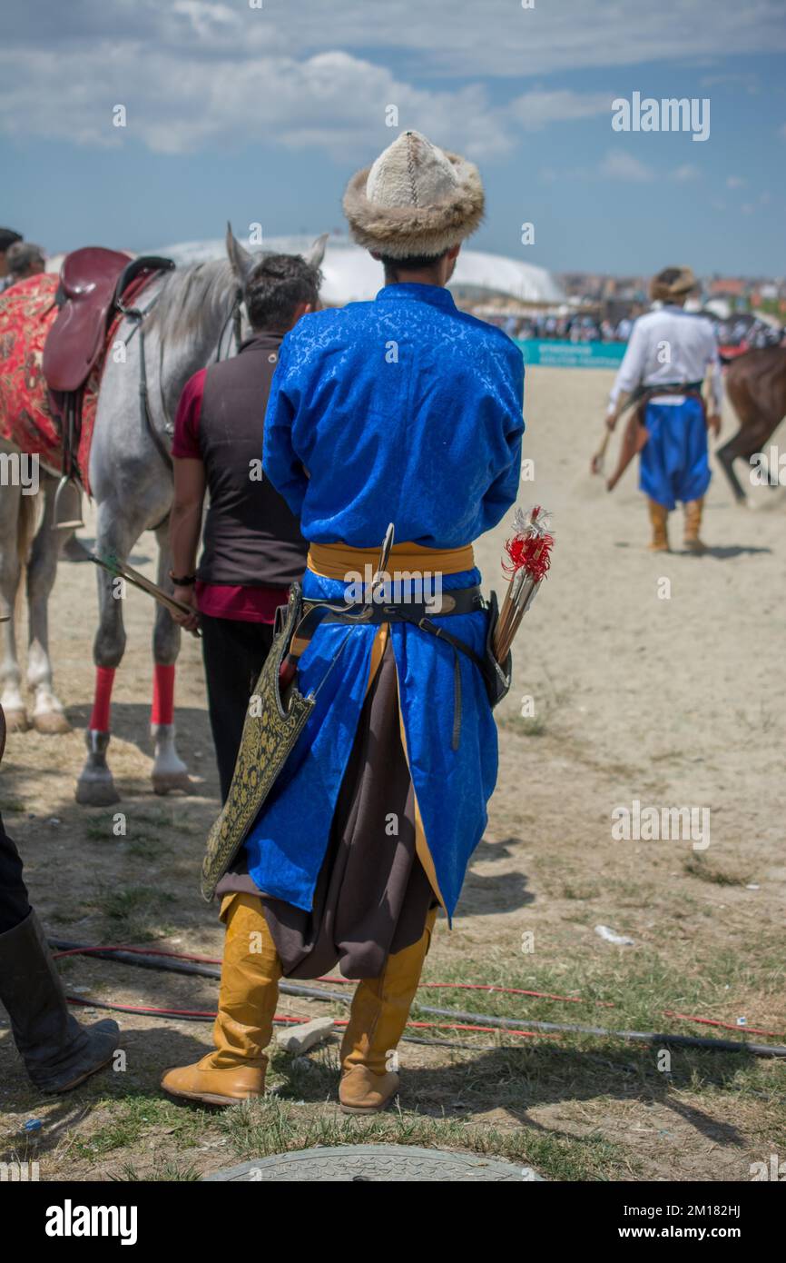 Turkish man and horseman ethnic clothes examples Stock Photo Alamy