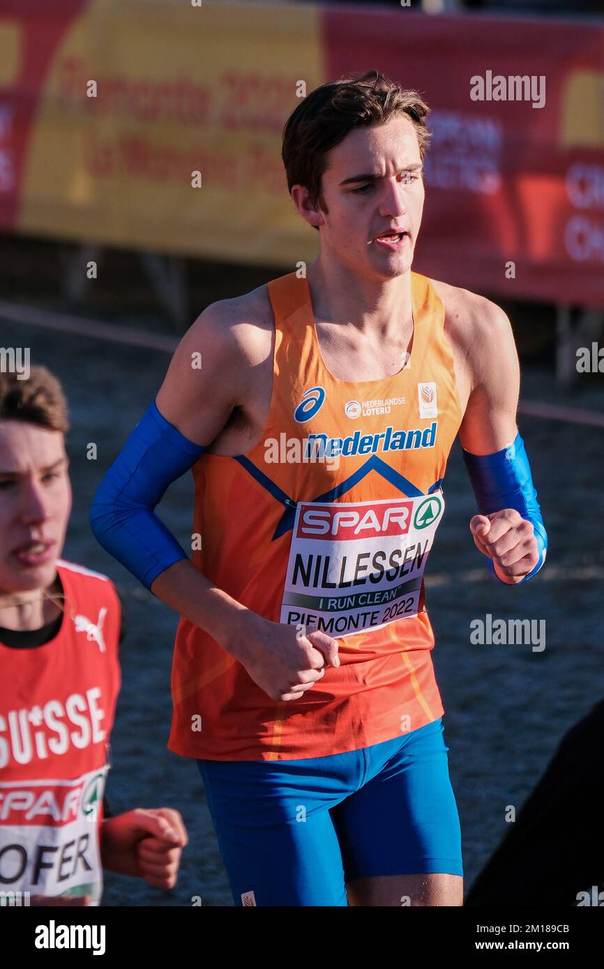 TURIN, ITALY - DECEMBER 11: Stefan Nillessen of the Netherlands competing on the U20 Men Race during the European Cross Country Championships on December 11, 2022 in Turin, Italy (Photo by Federico Tardito/BSR Agency) Credit: BSR Agency/Alamy Live News Stock Photo