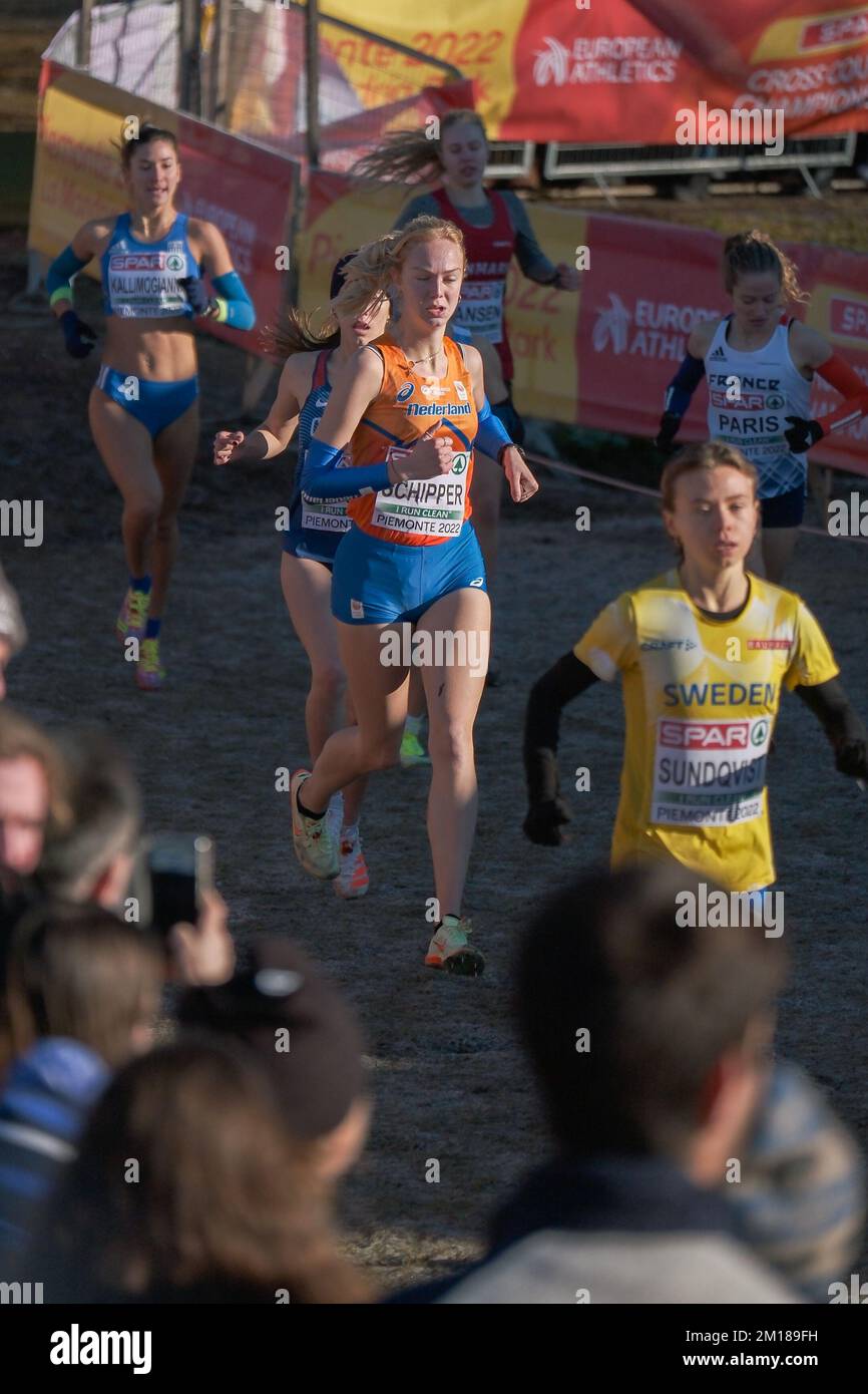 TURIN, ITALY - DECEMBER 11: Dione Schipper of the Netherlands competing on the U20 Women Race during the European Cross Country Championships on December 11, 2022 in Turin, Italy (Photo by Federico Tardito/BSR Agency) Credit: BSR Agency/Alamy Live News Stock Photo