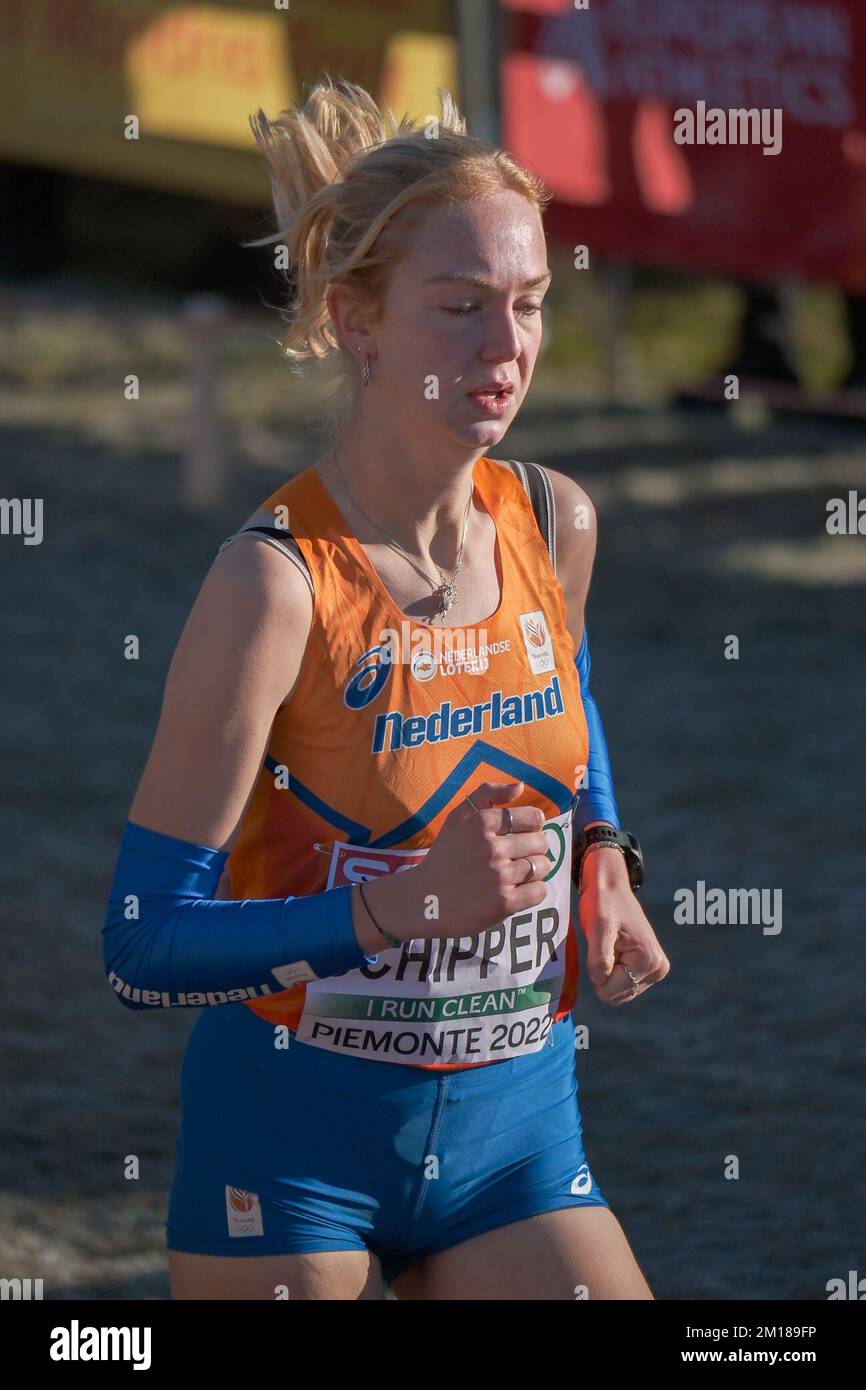 TURIN, ITALY - DECEMBER 11: Dione Schipper of the Netherlands competing on the U20 Women Race during the European Cross Country Championships on December 11, 2022 in Turin, Italy (Photo by Federico Tardito/BSR Agency) Credit: BSR Agency/Alamy Live News Stock Photo