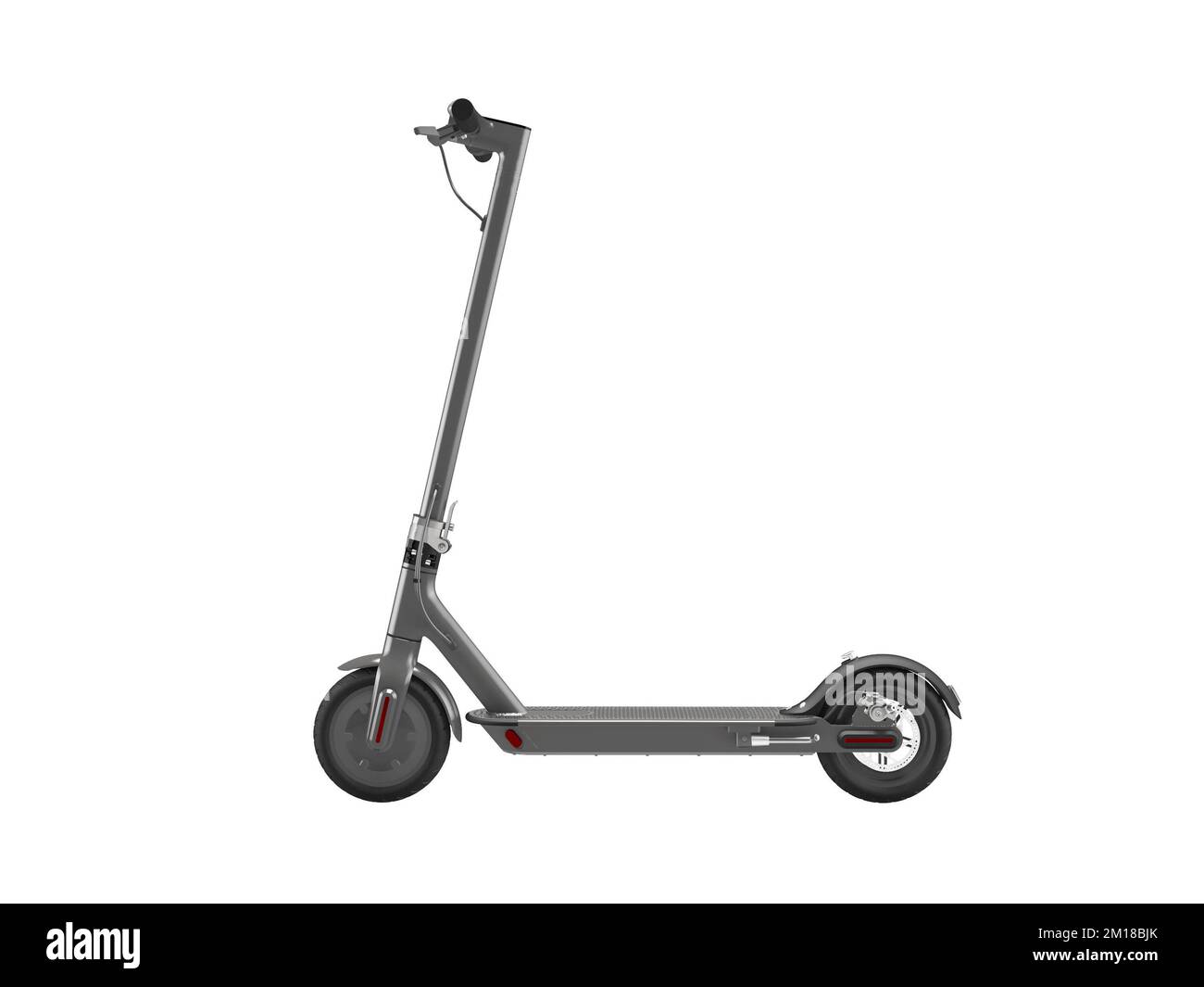 3D illustration of modern electric scooter for walking on white