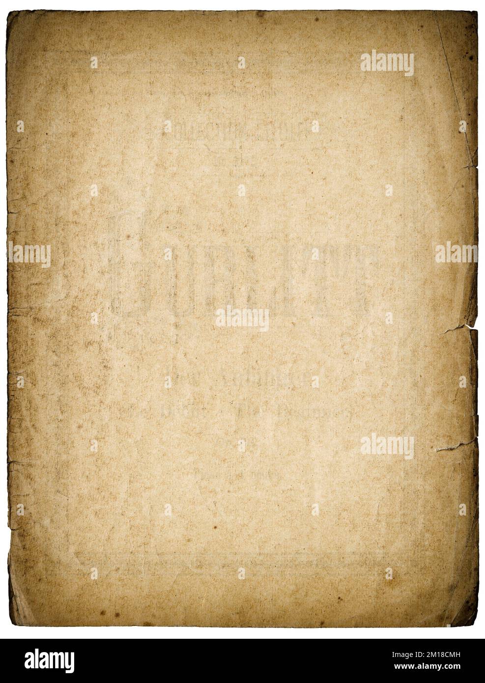 Old grungy paper sheet isolated Used paper texture background Stock Photo