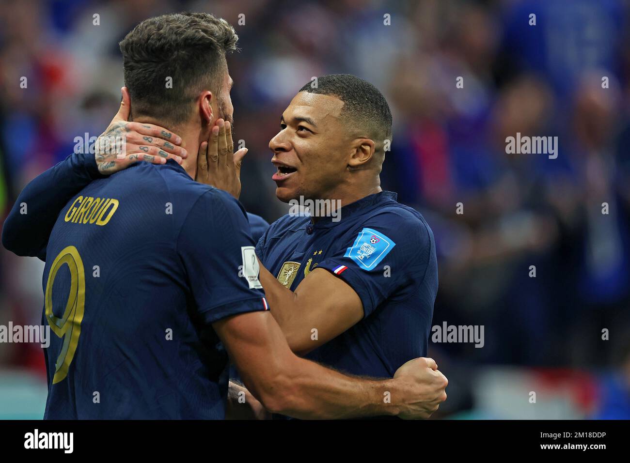 Olivier Giroud and Kylian Mbappe of France during the FIFA World Cup ...