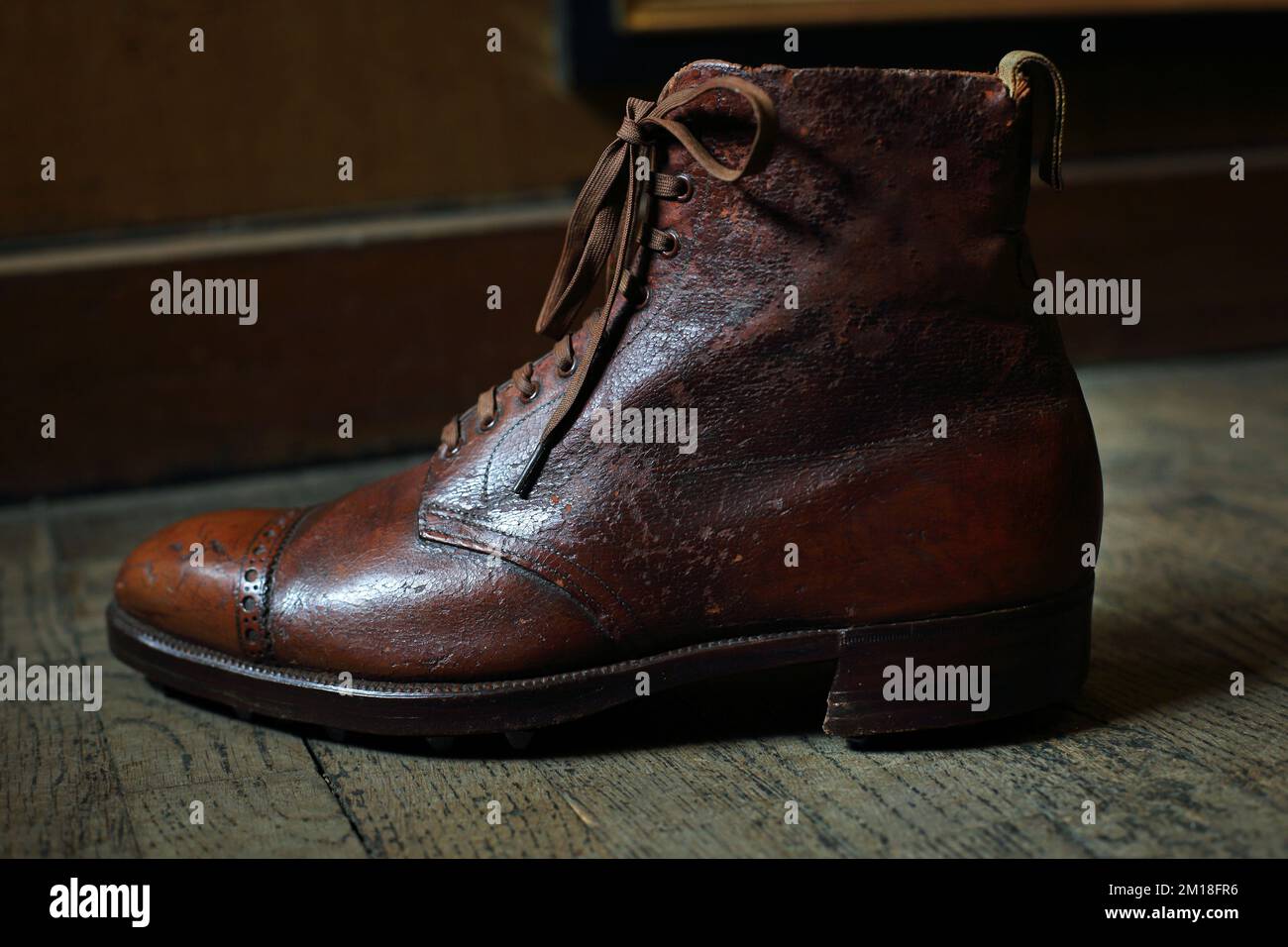 Bespoke brown leather boots at the John Lobb bespoke shoemaker workshop ...