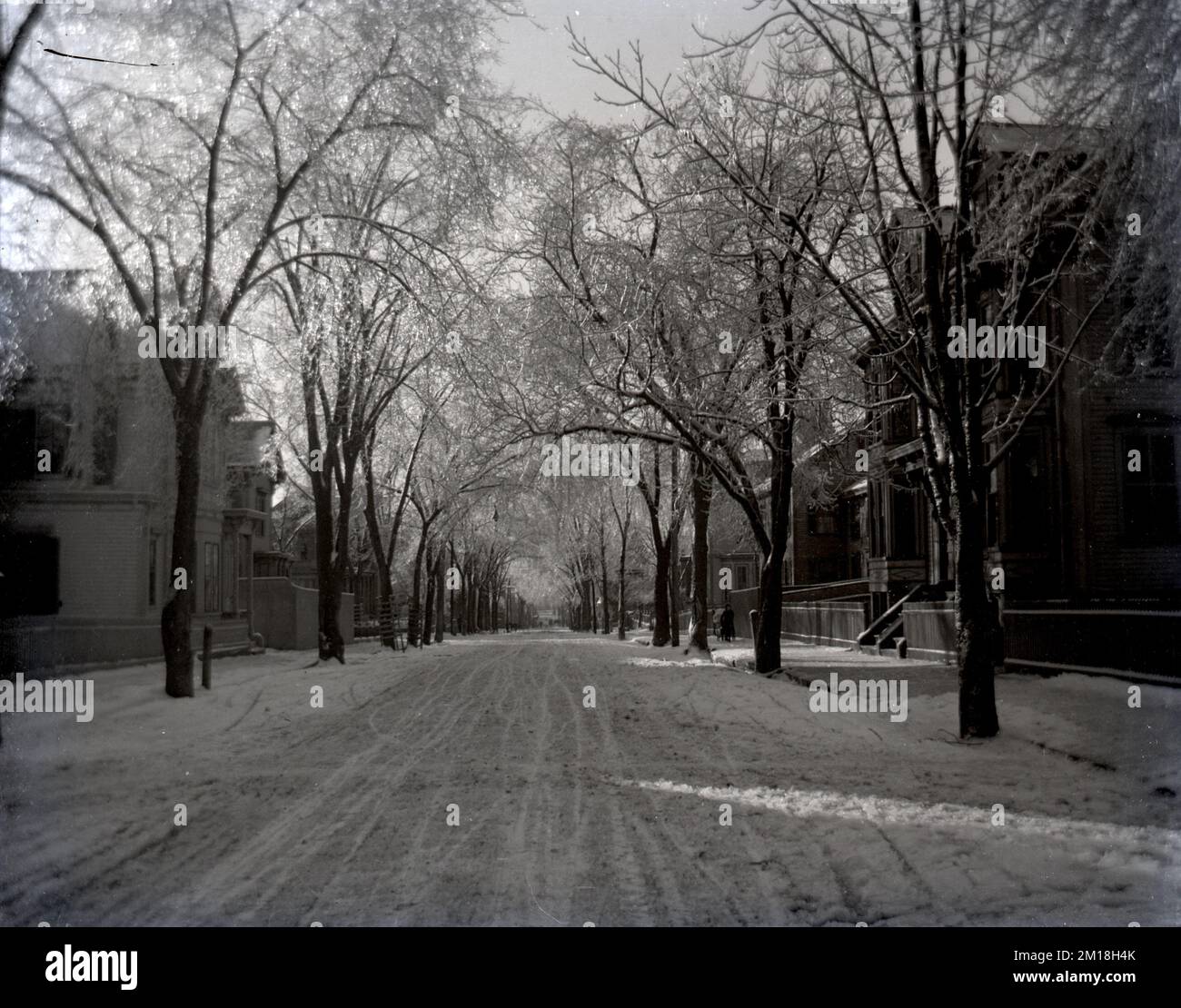 Street in 'blizzard Feb. 1898' , Streets, Snow. Lawrence Stock Photo ...