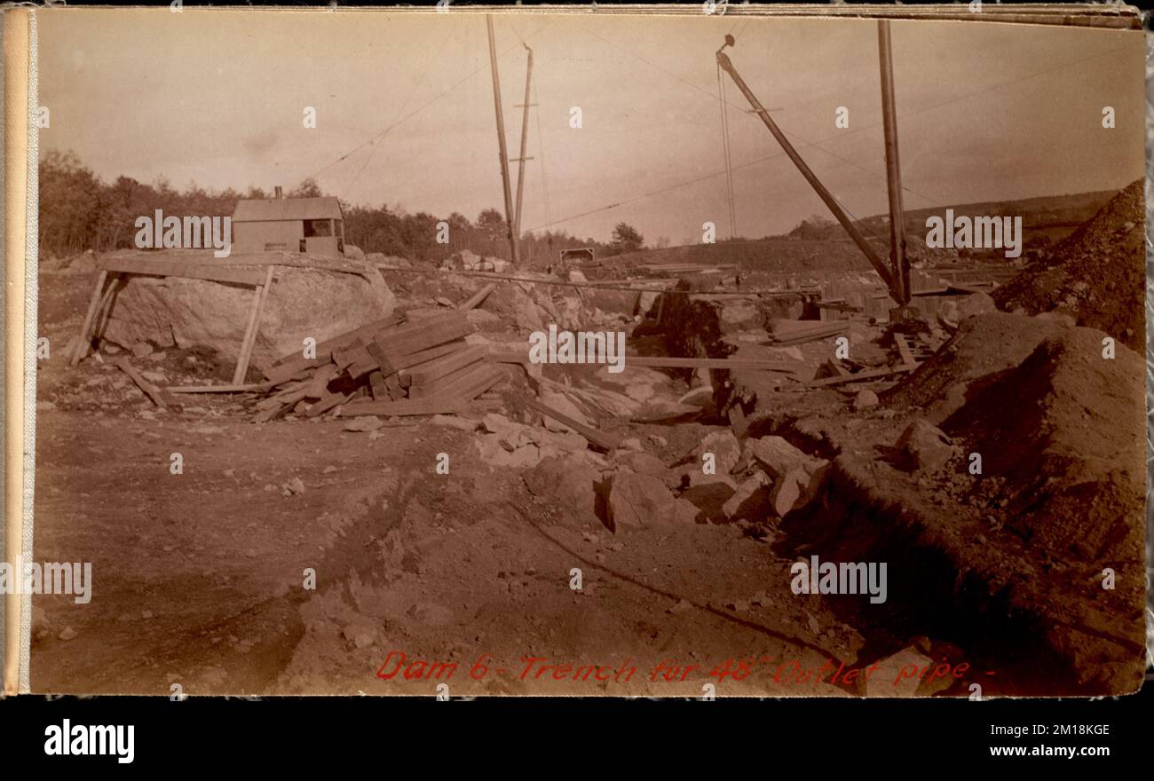 Sudbury Department, Hopkinton Dam, trench for 48inch outlet pipe
