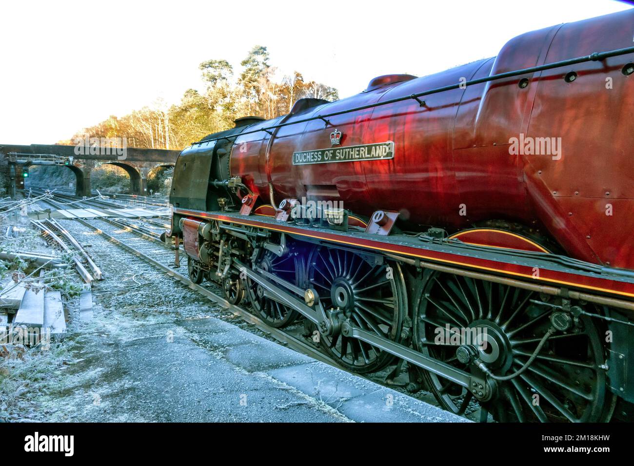 Railway Touring Company's Bath And Bristol Christmas Market express. Pulled by 4633 Duchess of Sutherland LMS steam locomotive Stock Photo