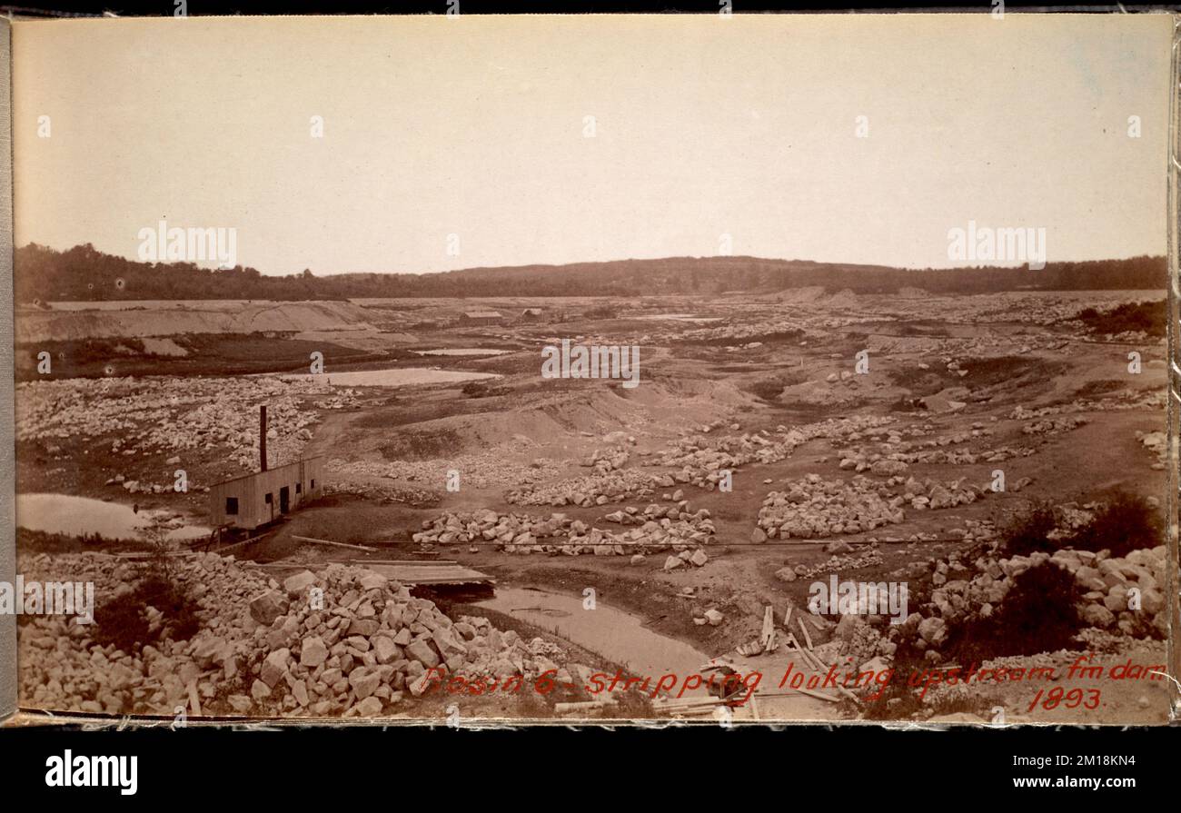 Sudbury Department, Hopkinton Reservoir, stripping, looking upstream