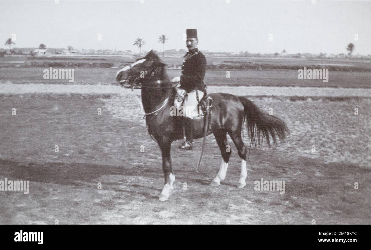 A mounted Egyptian policeman c.1920s-1930s. Stock Photo