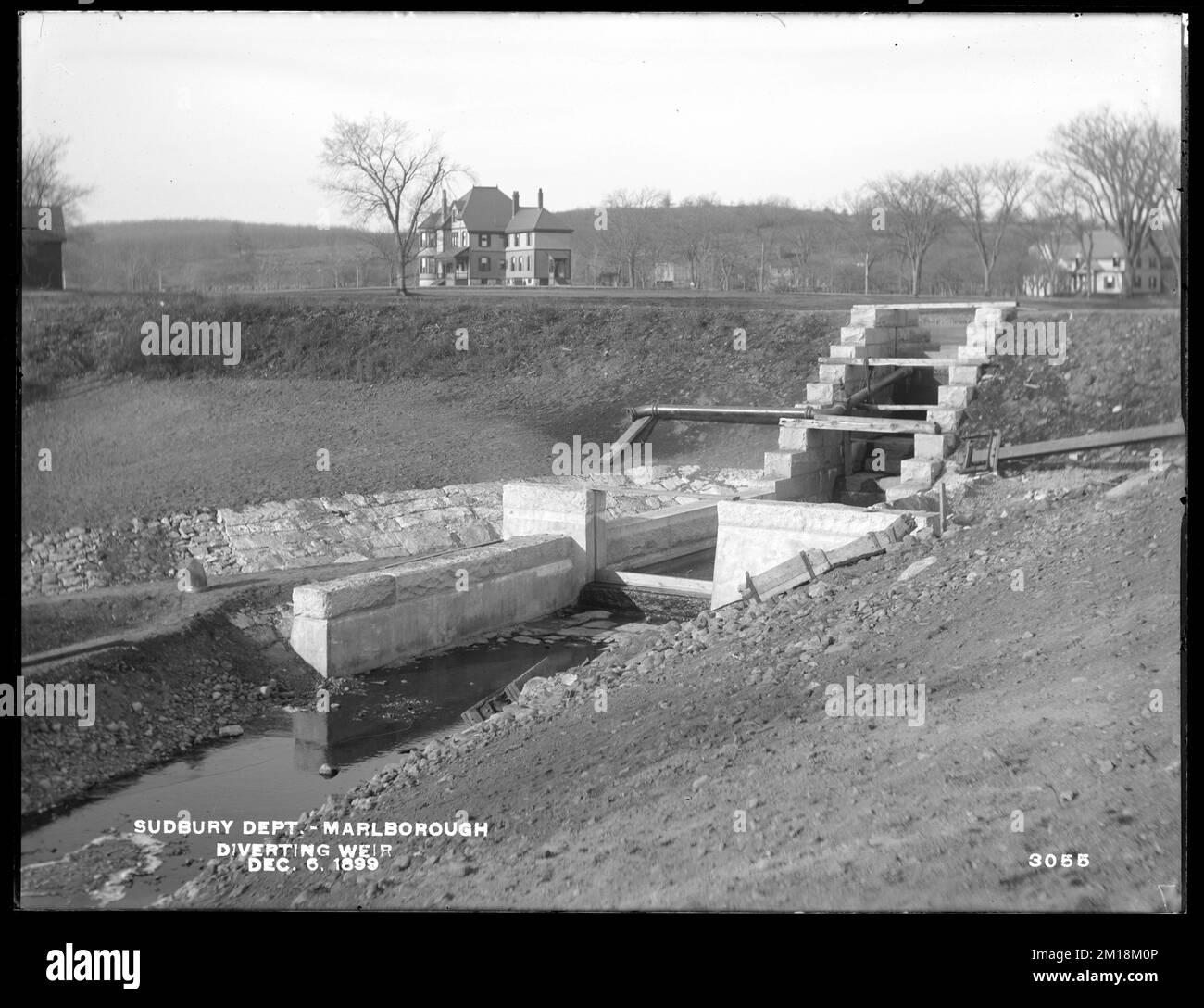 Sudbury Department, Marlborough Brook Filters, diverting weir
