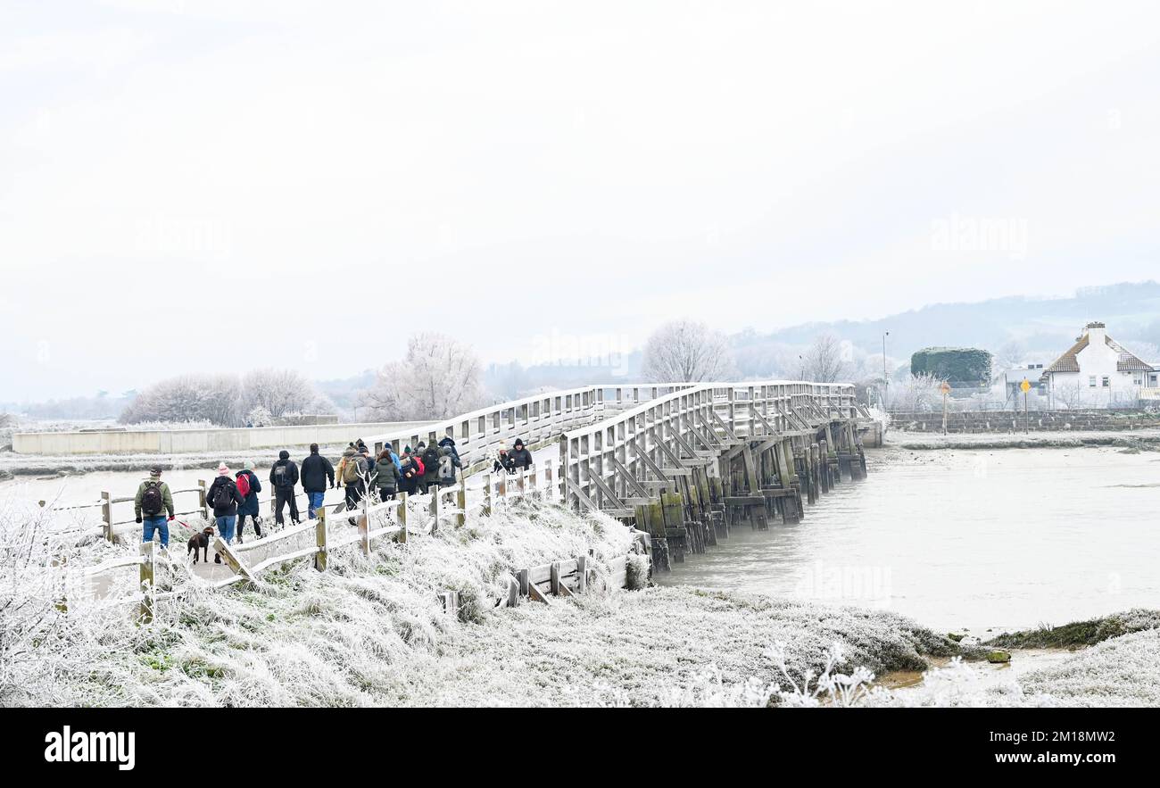 Shoreham by sea UK 11 Dec 2022 A heavy frost early in the morning at