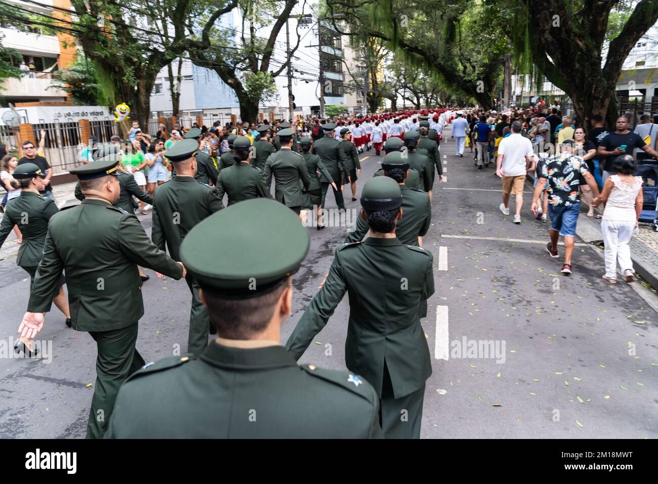 The Brazilian army officers parading on independence day in Salvador ...